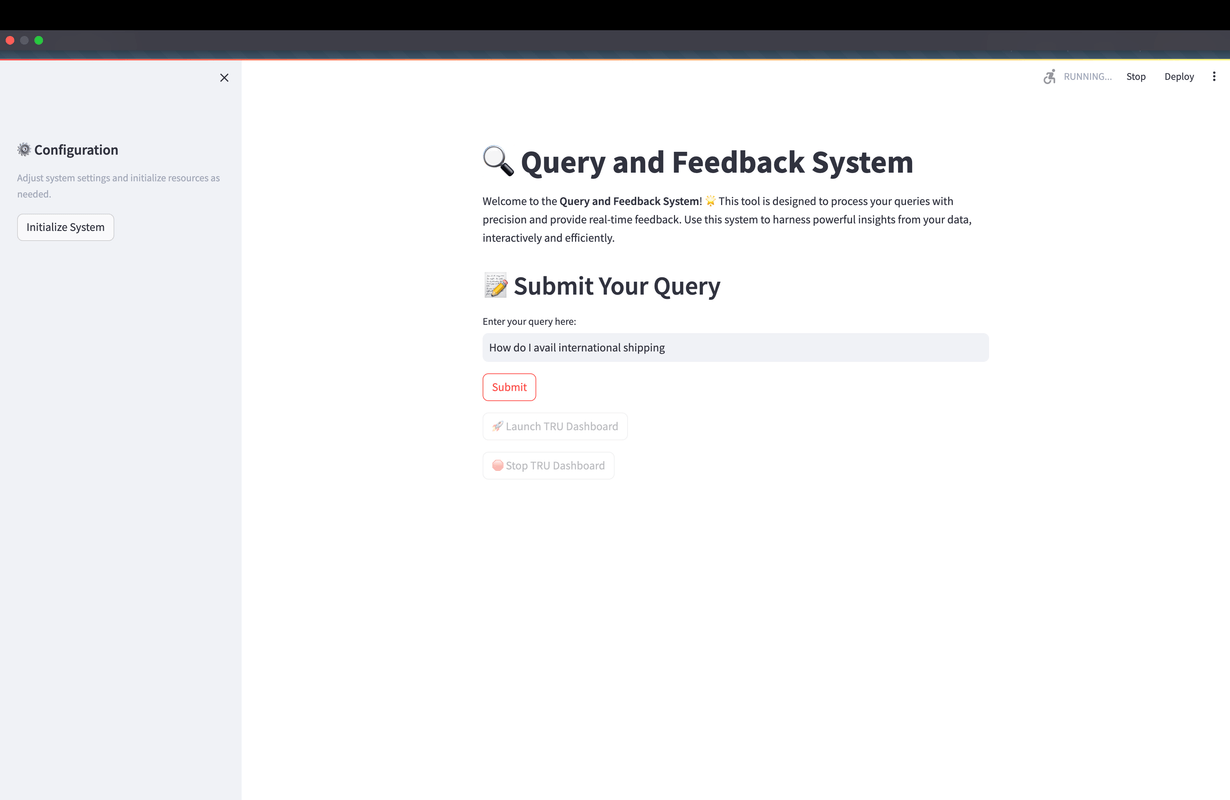 Query Submission Interface