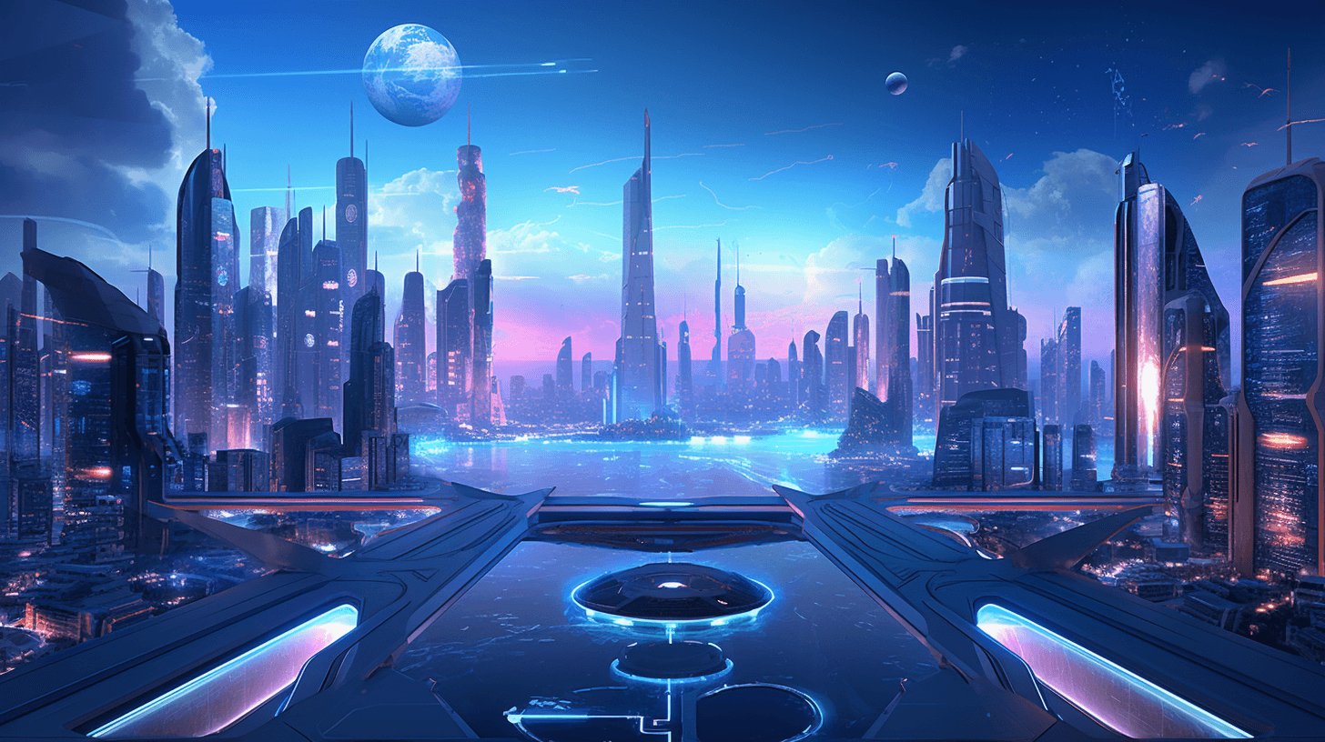 the futuristic city landscape