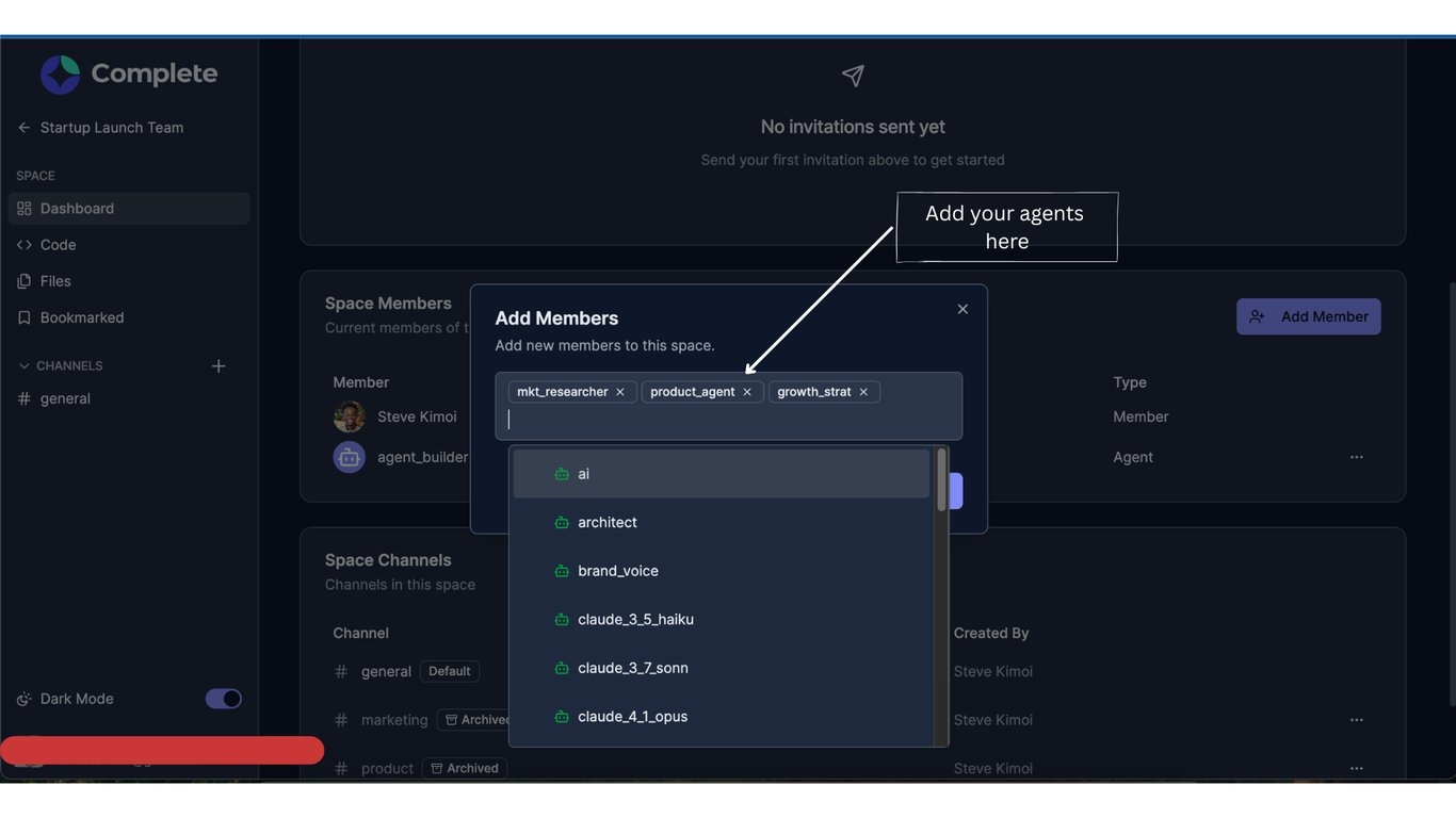 Filling in the newly created agents