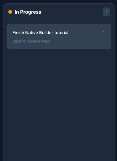 Task moved to In Progress column
