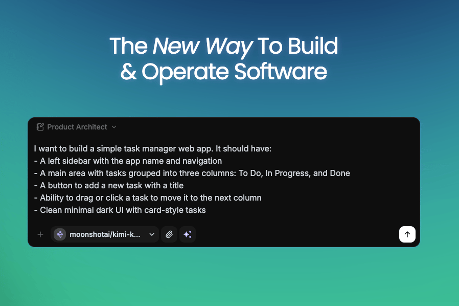 Prompt typed into the Product Architect box
