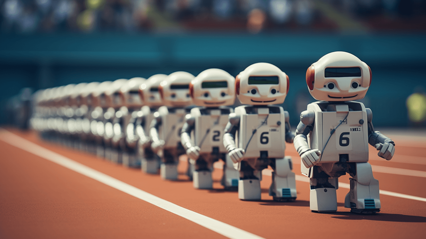 robots running in the marathon