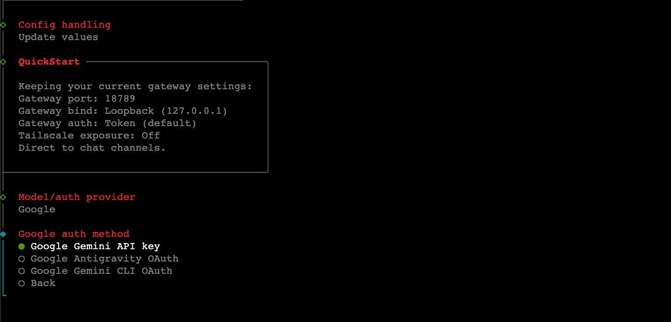 Onboarding google auth provider