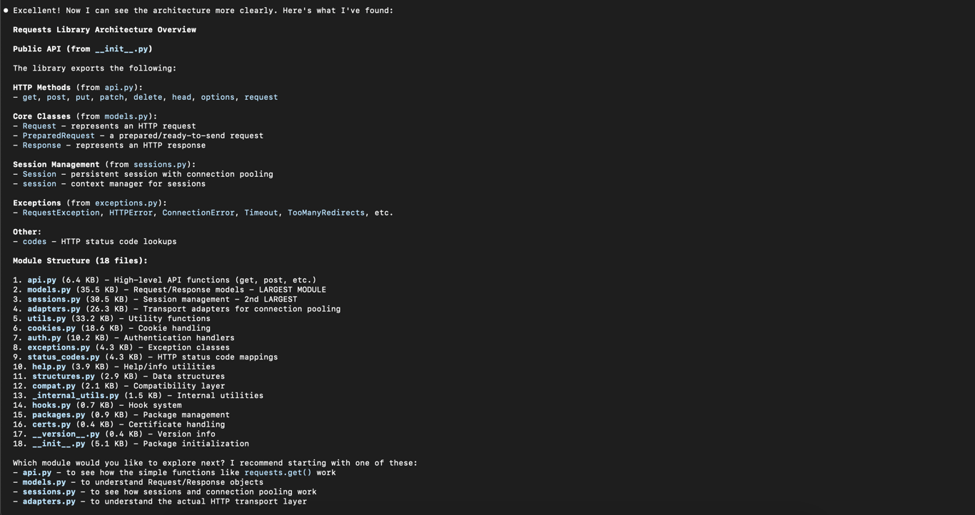 Claude code output