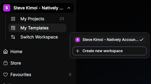 Workspace switcher