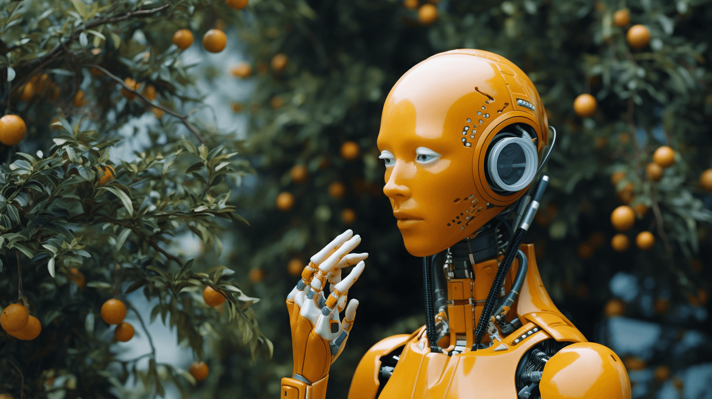 an orange robot