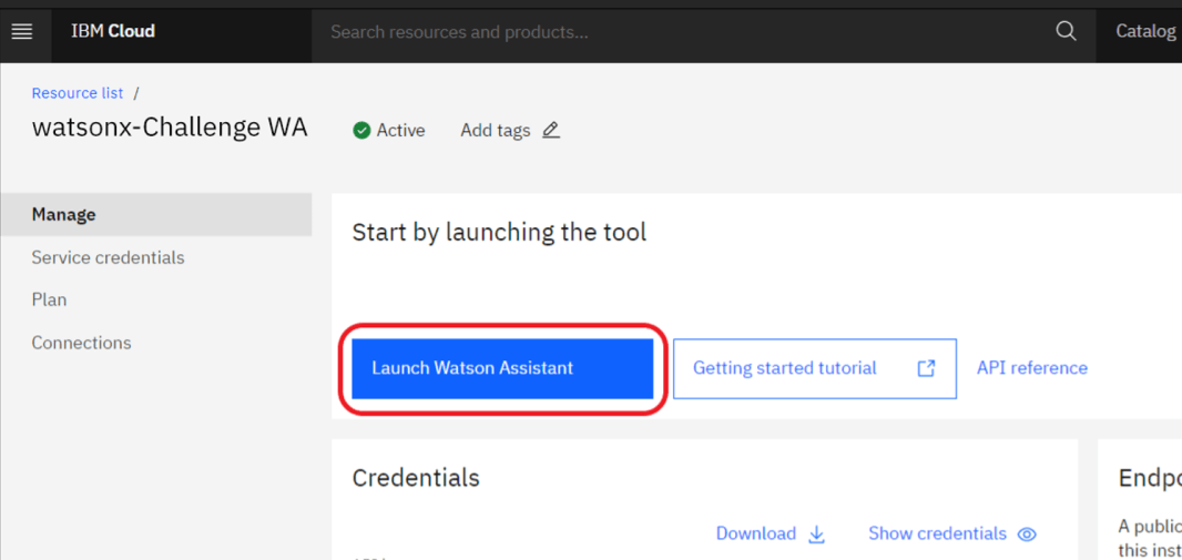 Launch watsonx Assistant