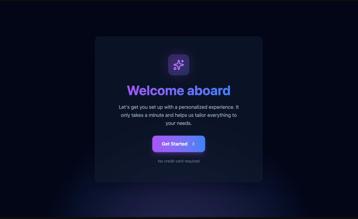 Step 1 Welcome screen in the live preview