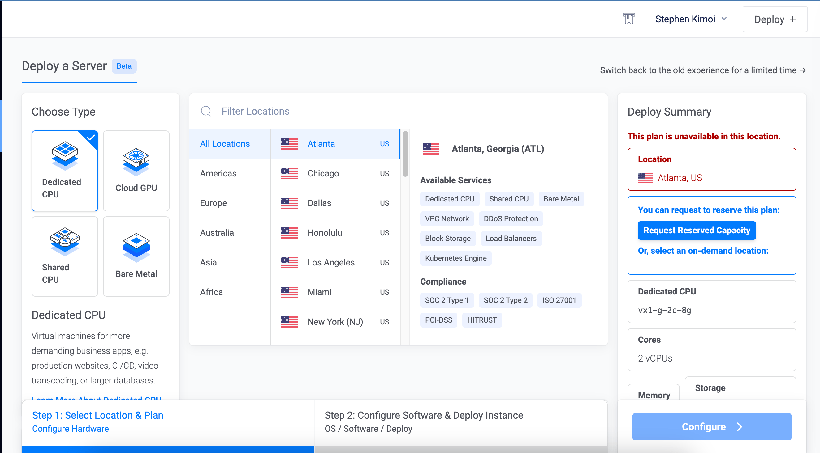 Deploy a server configuration
