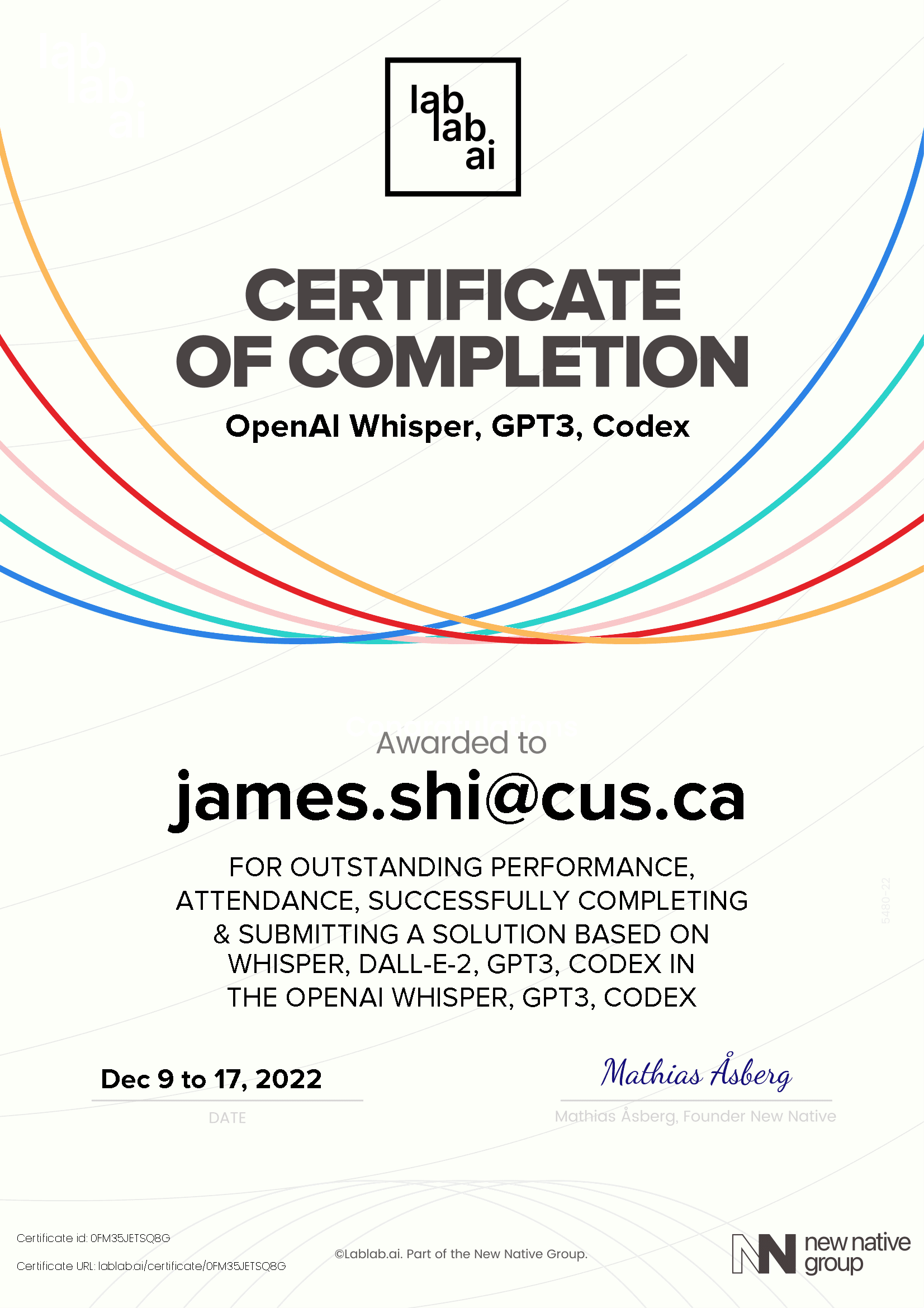 personal certificate