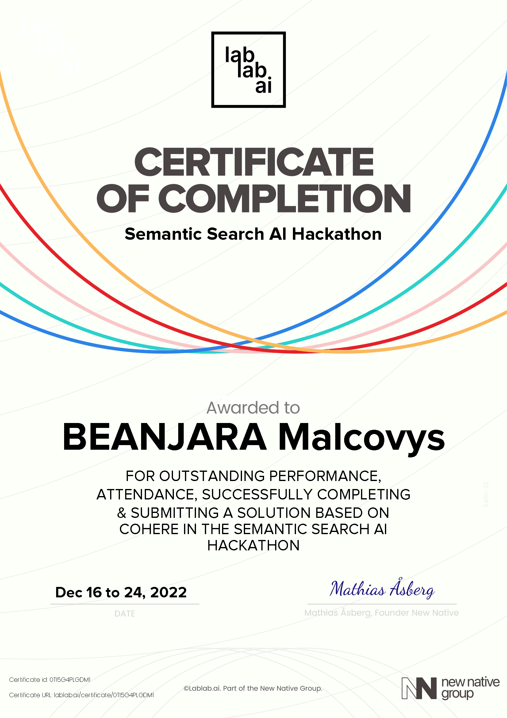 personal certificate