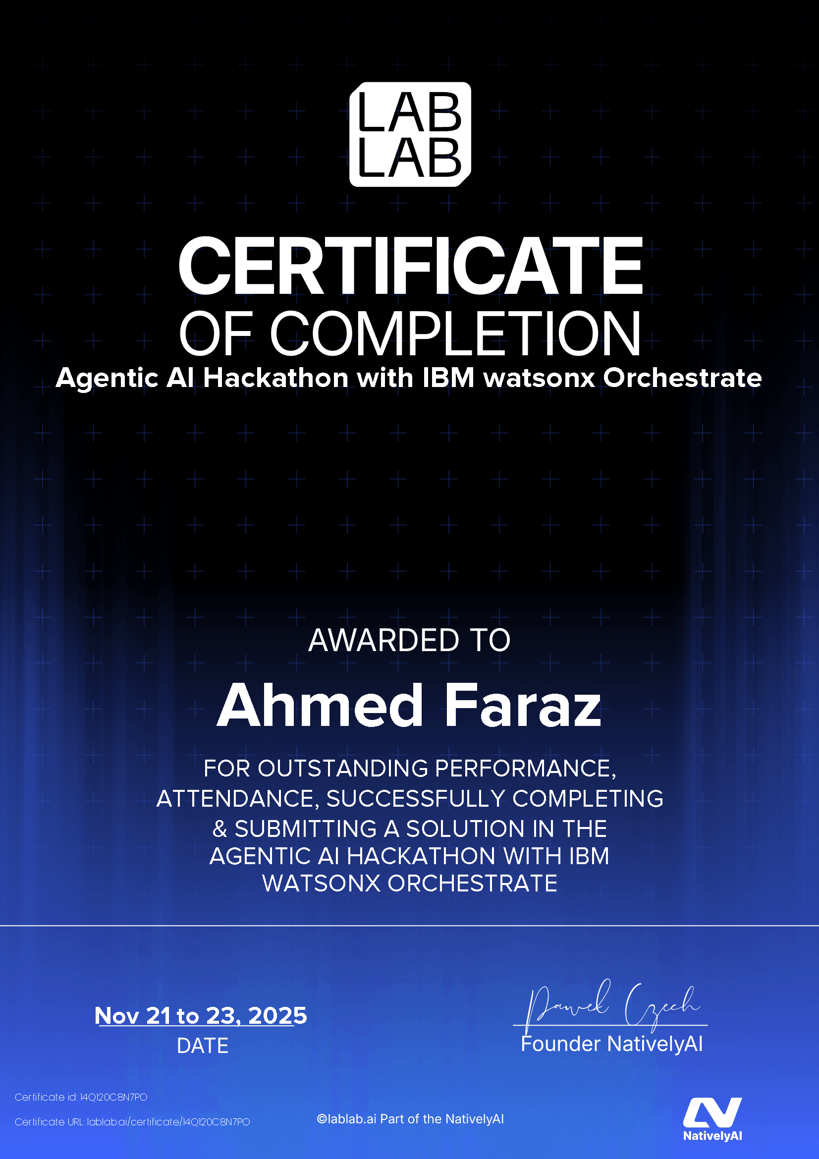 personal certificate