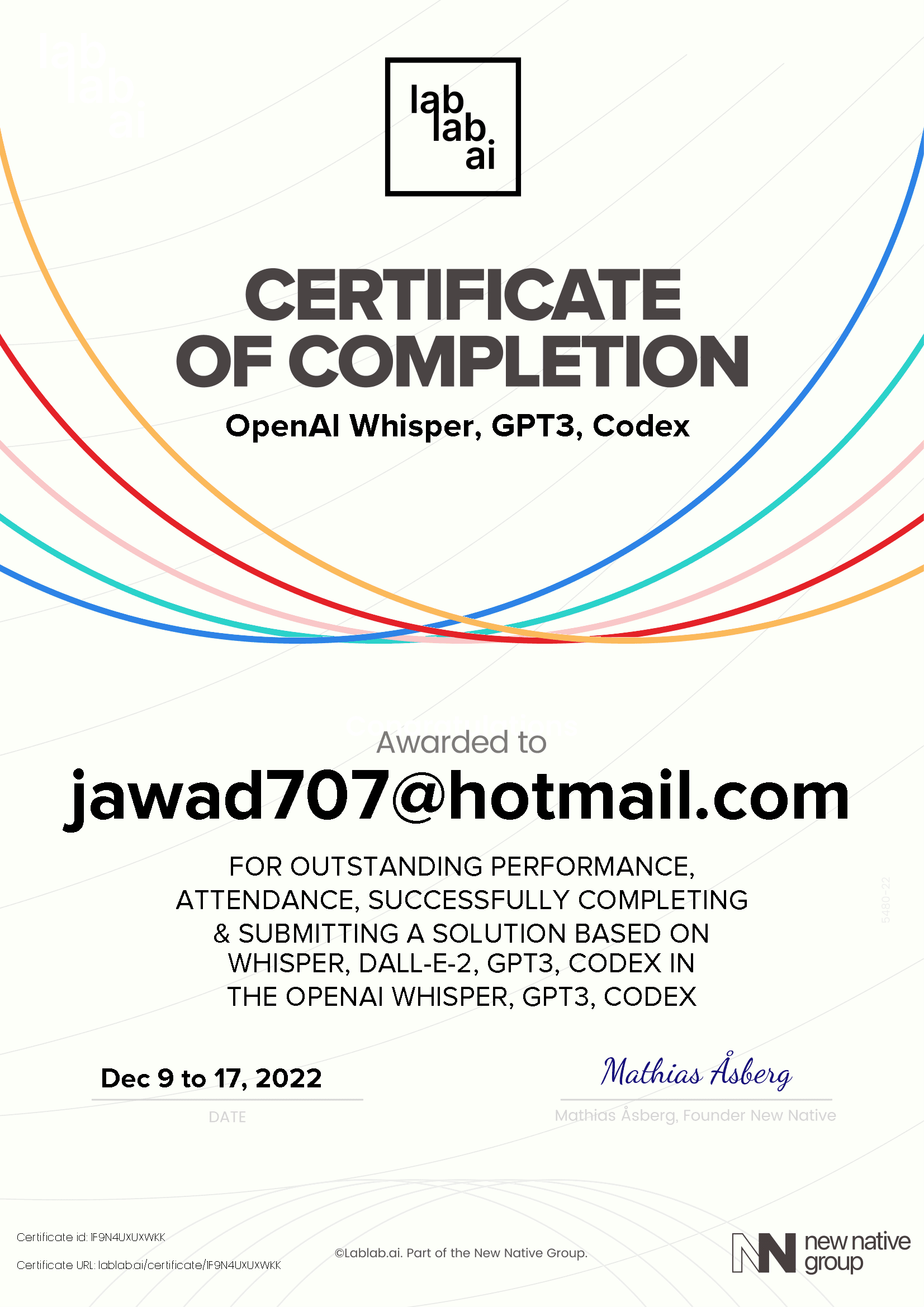 personal certificate