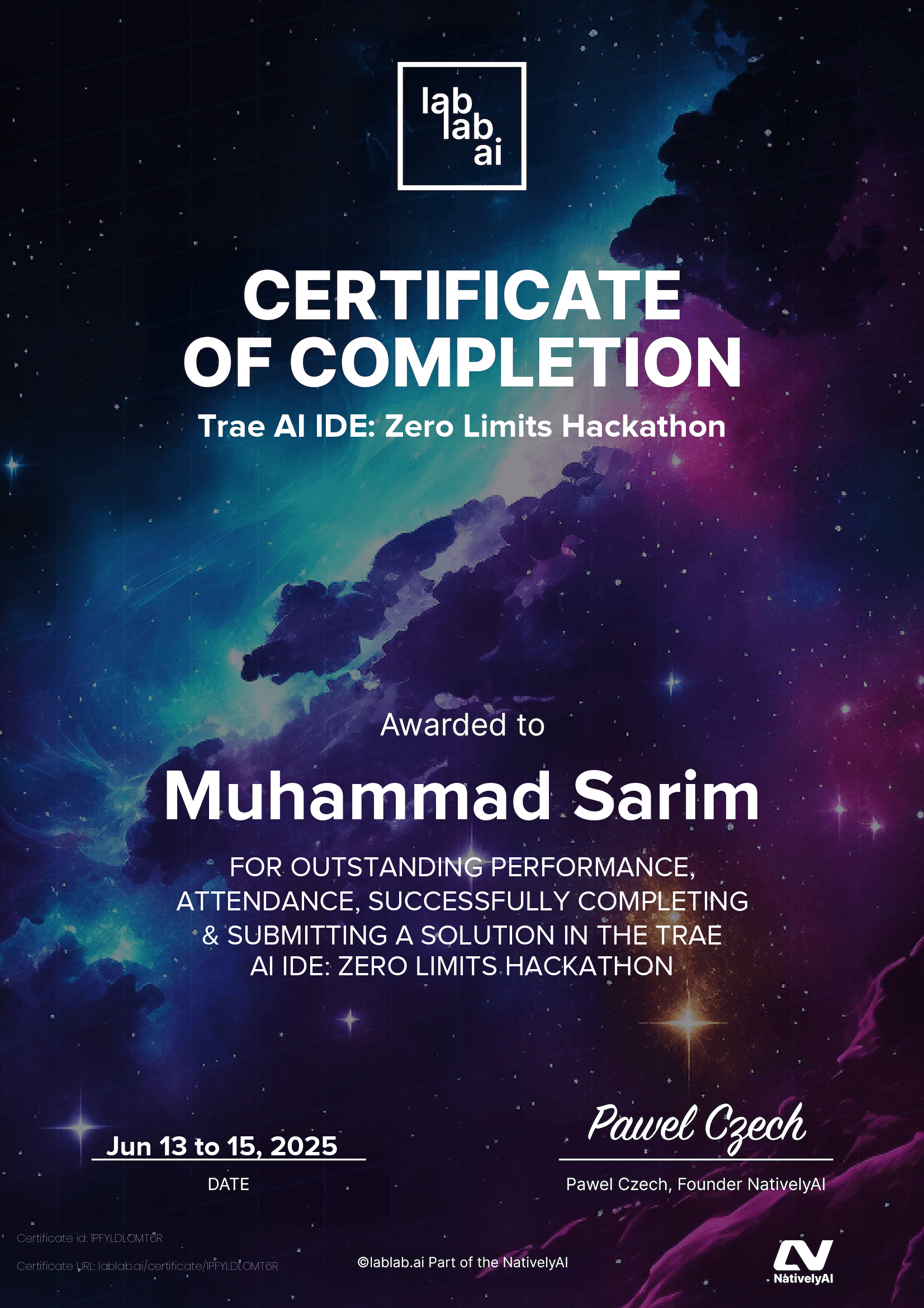 personal certificate