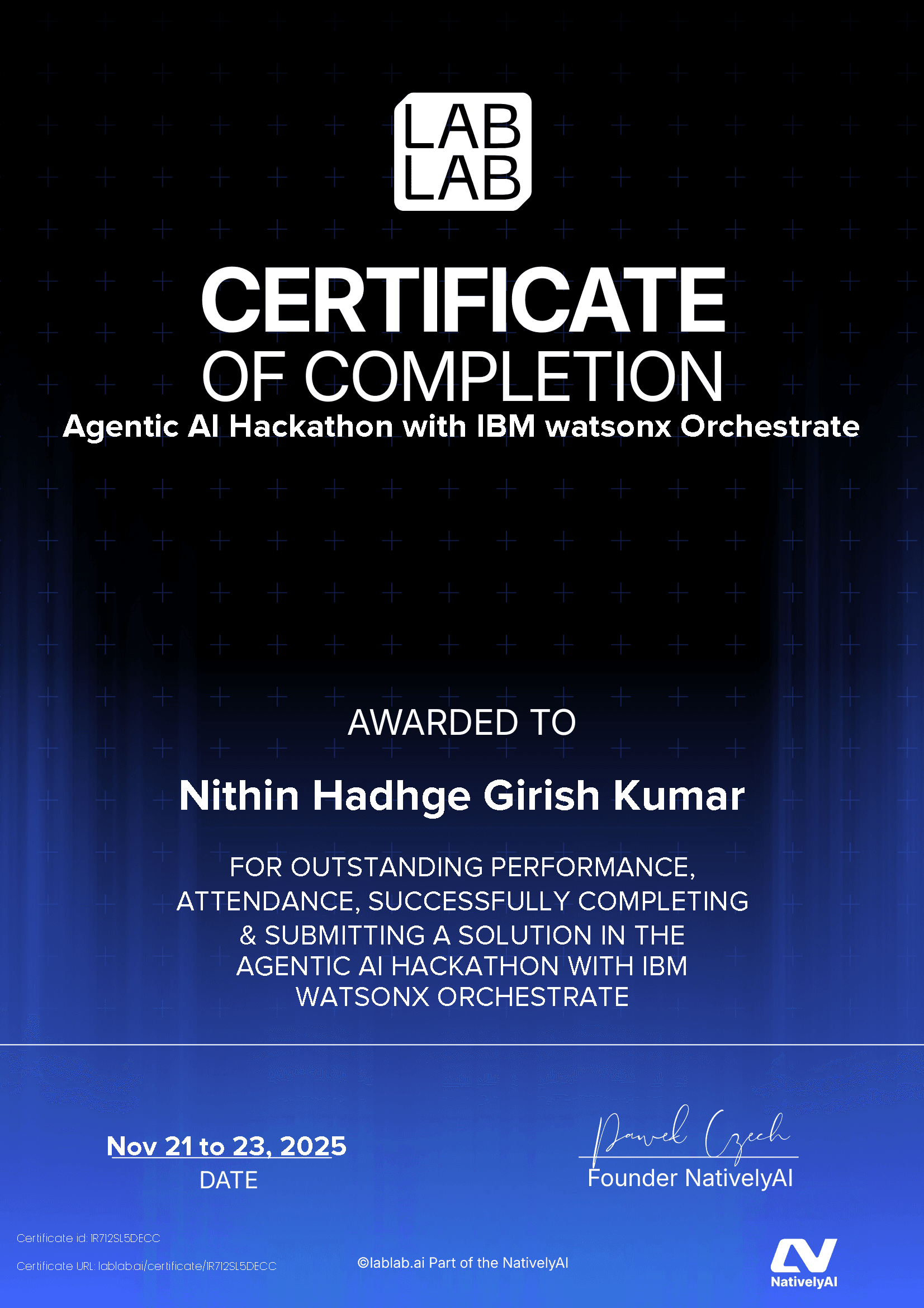 personal certificate