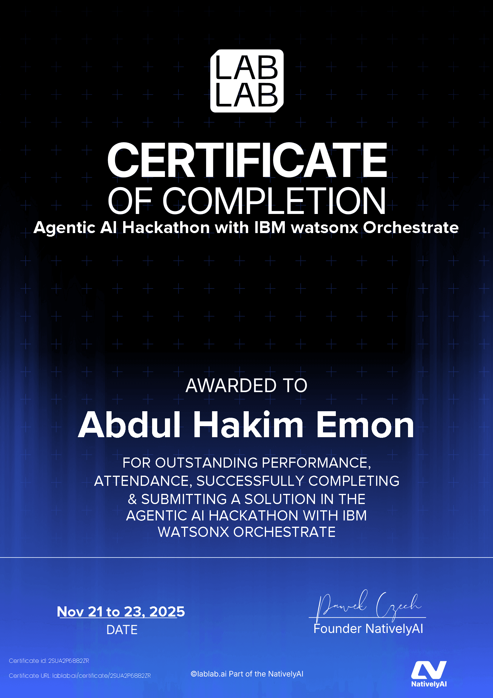 personal certificate