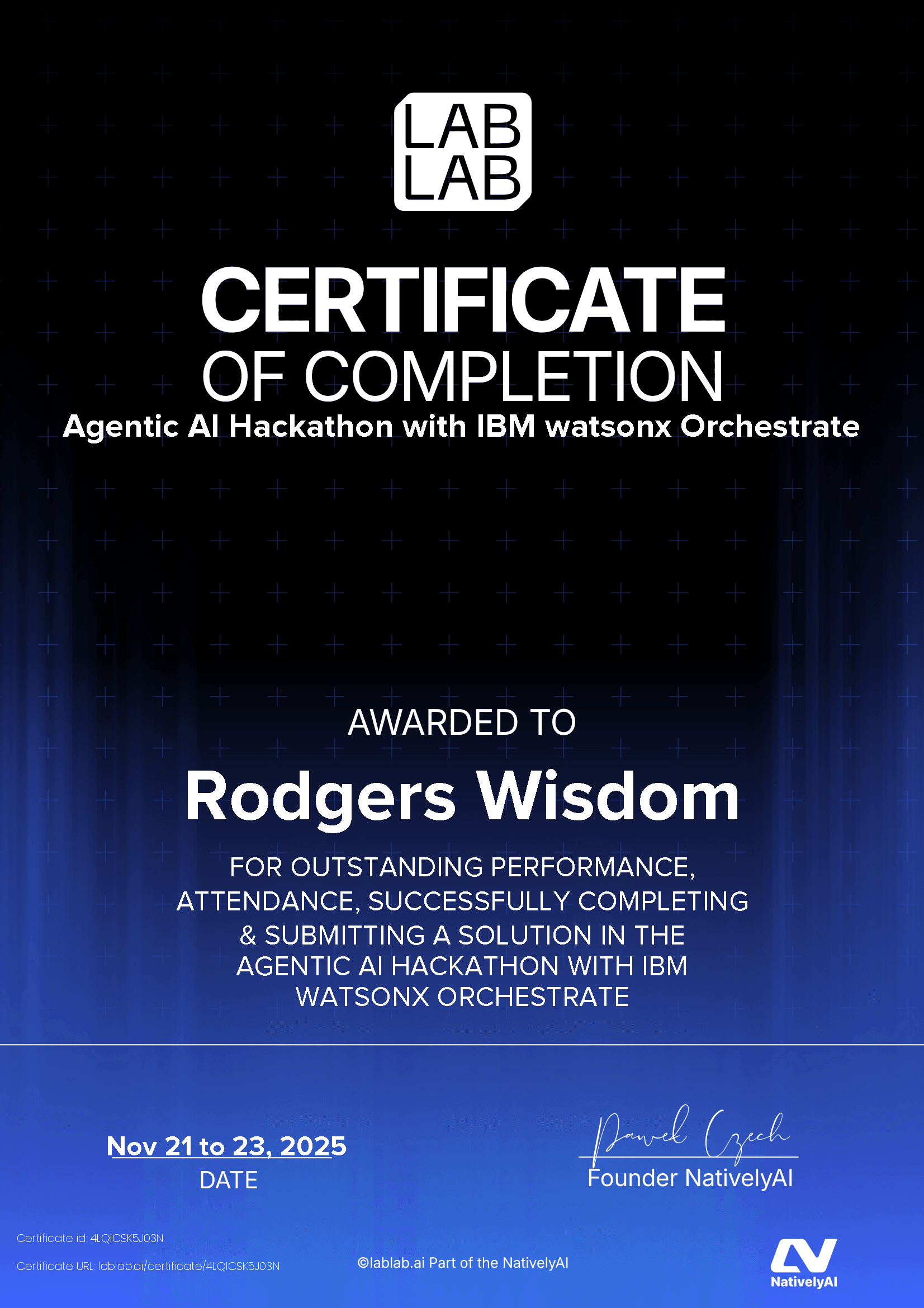 personal certificate