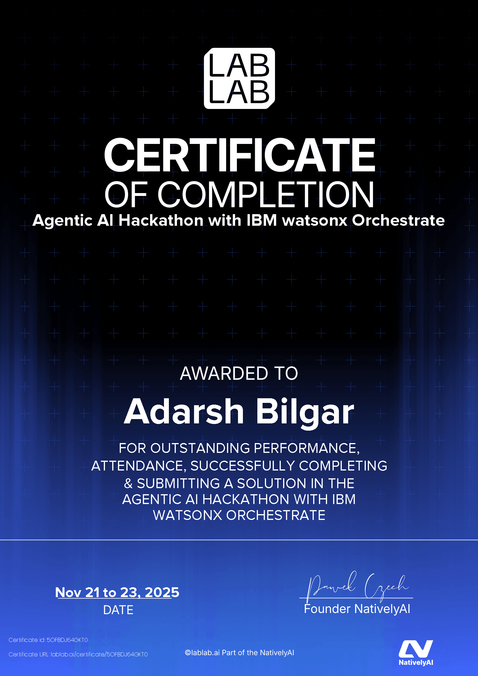 personal certificate
