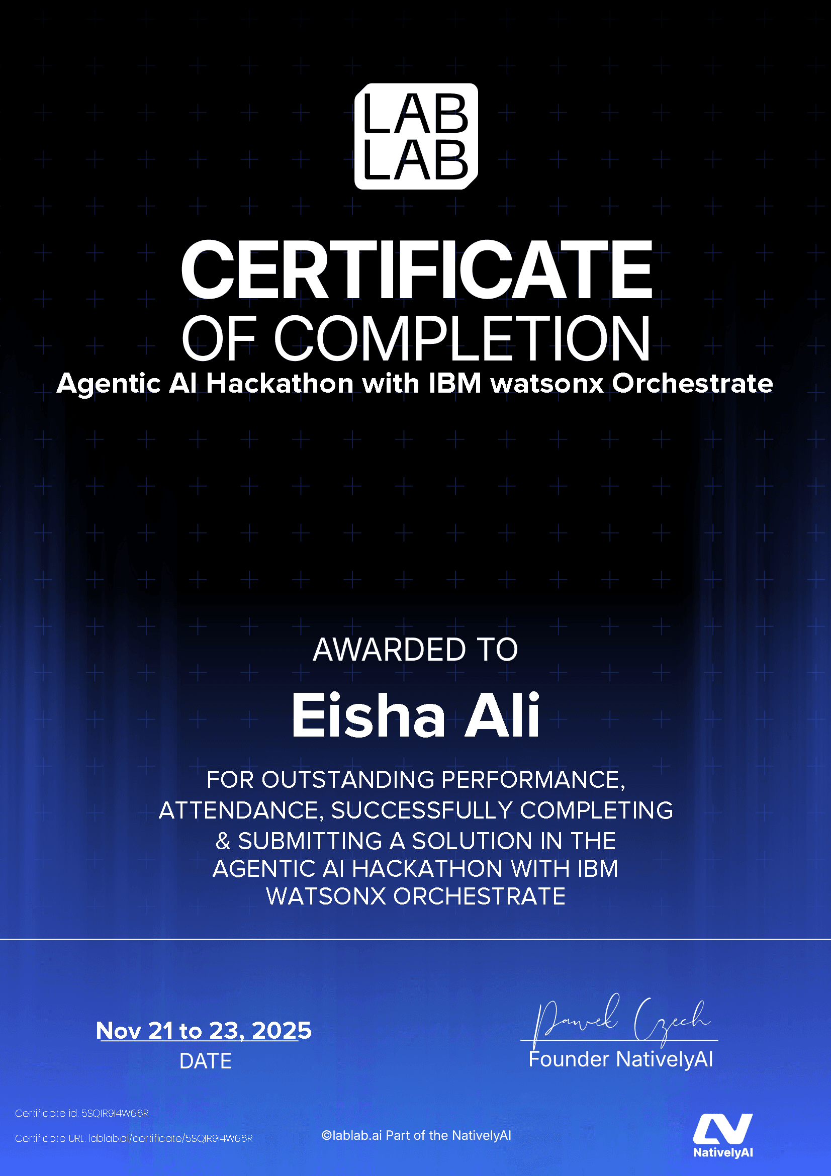 personal certificate