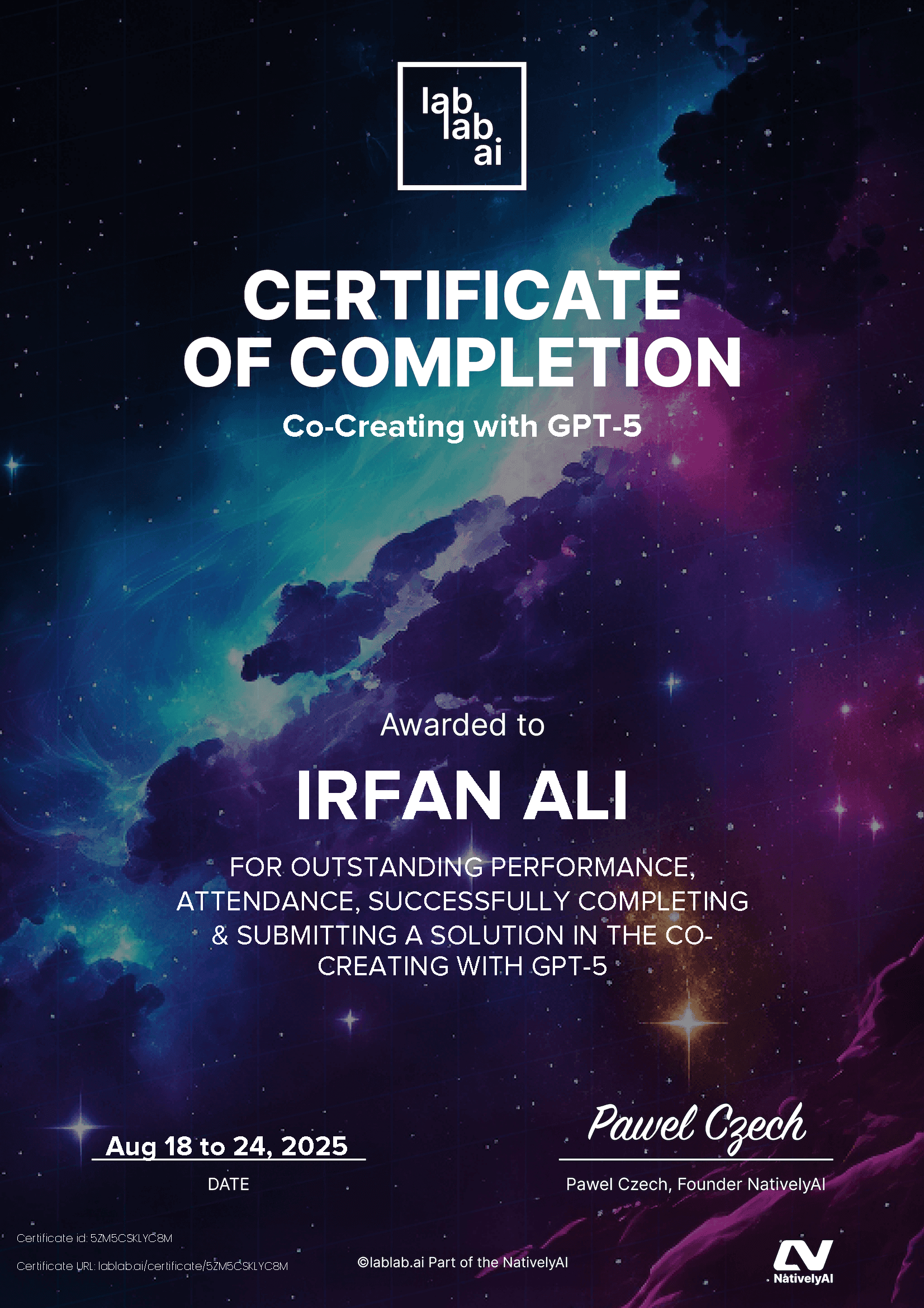 personal certificate