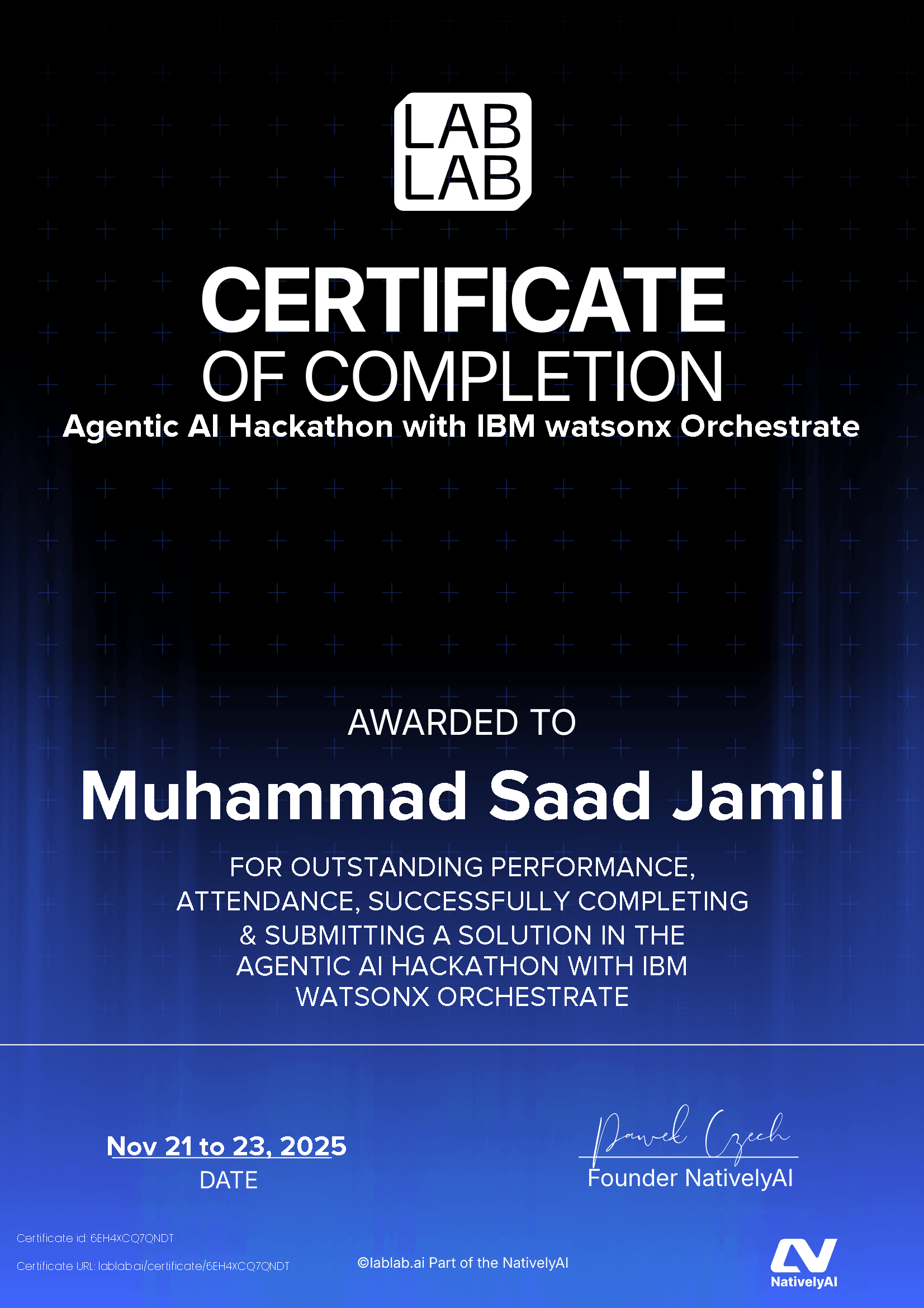 personal certificate