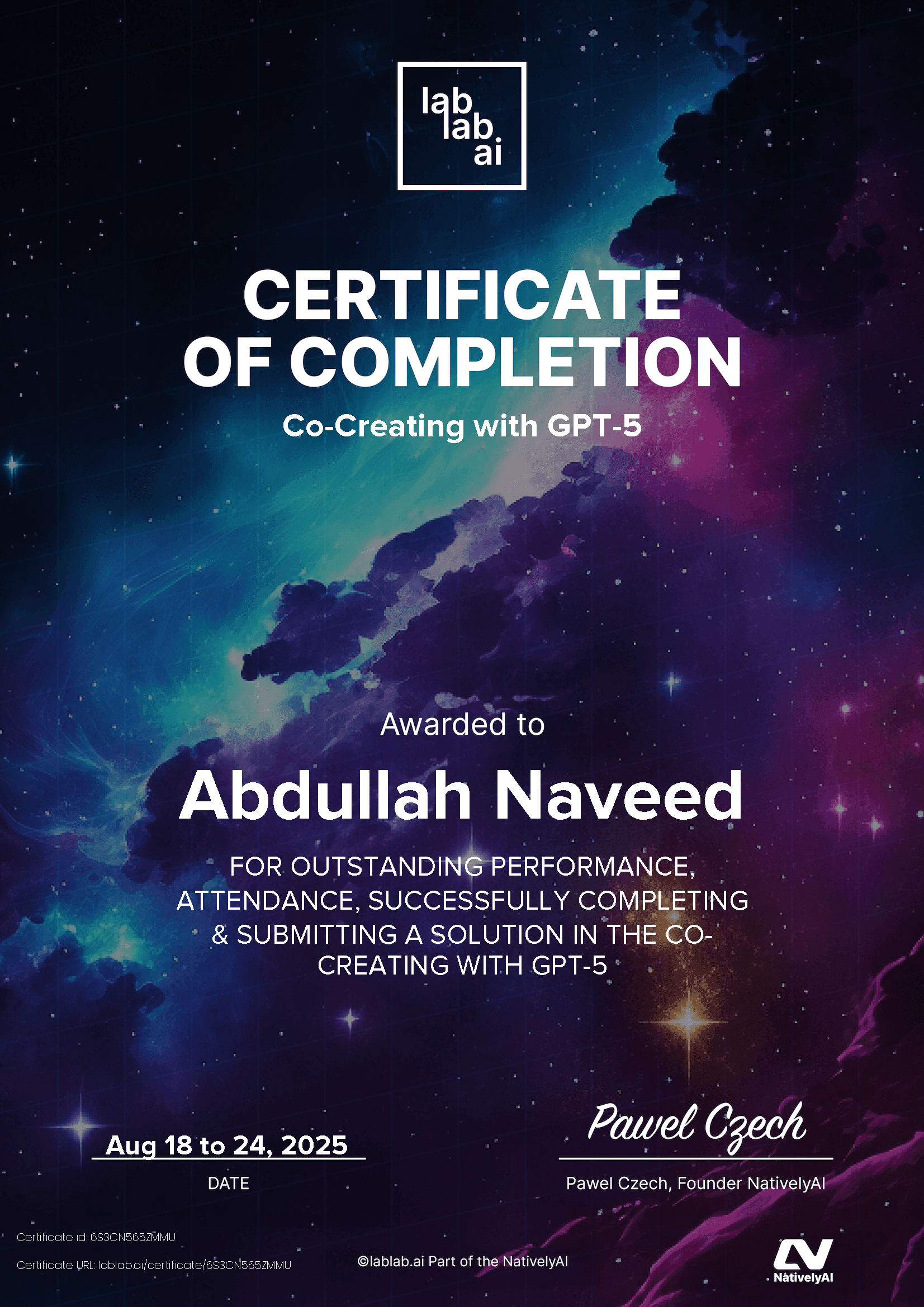personal certificate