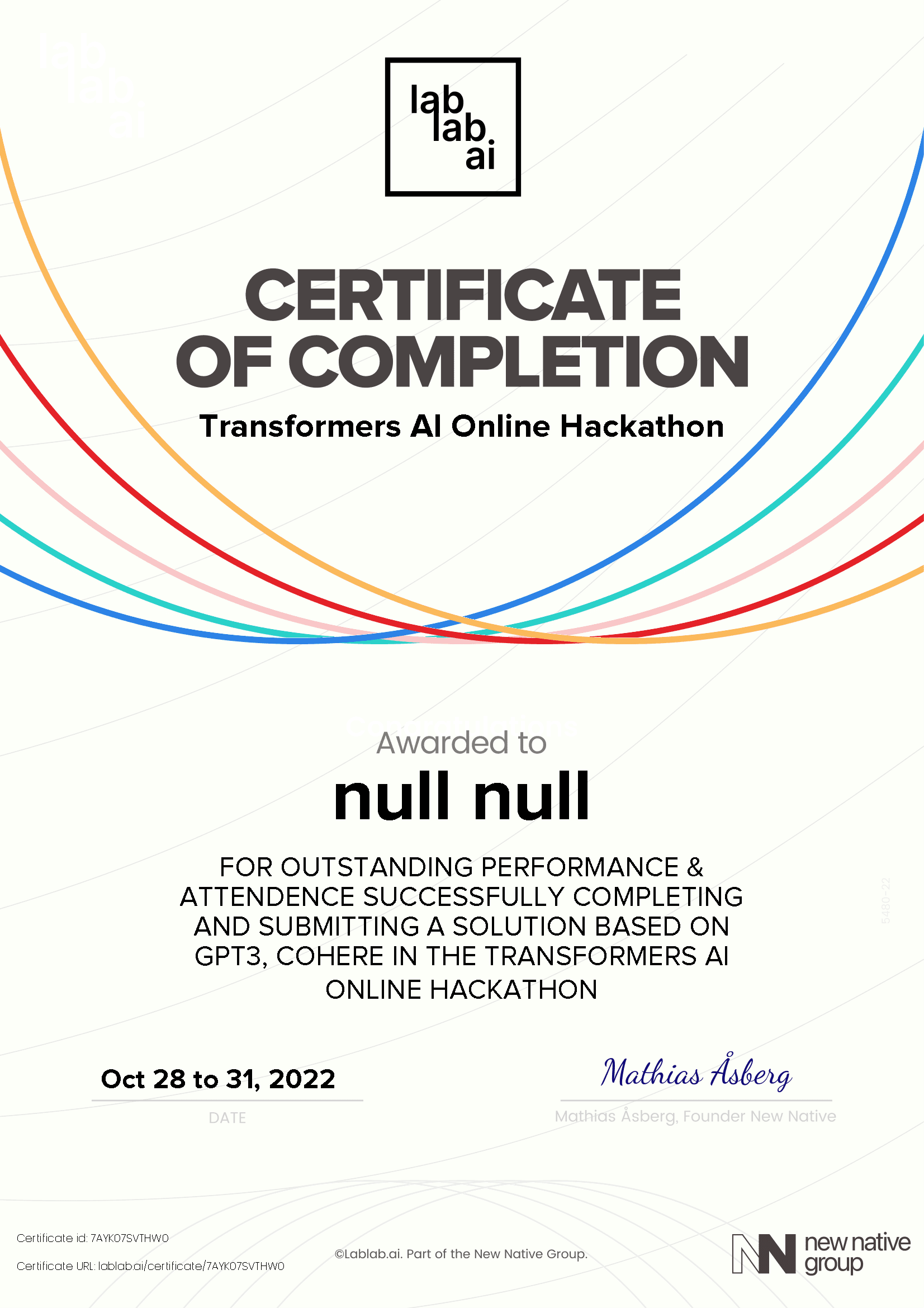 personal certificate