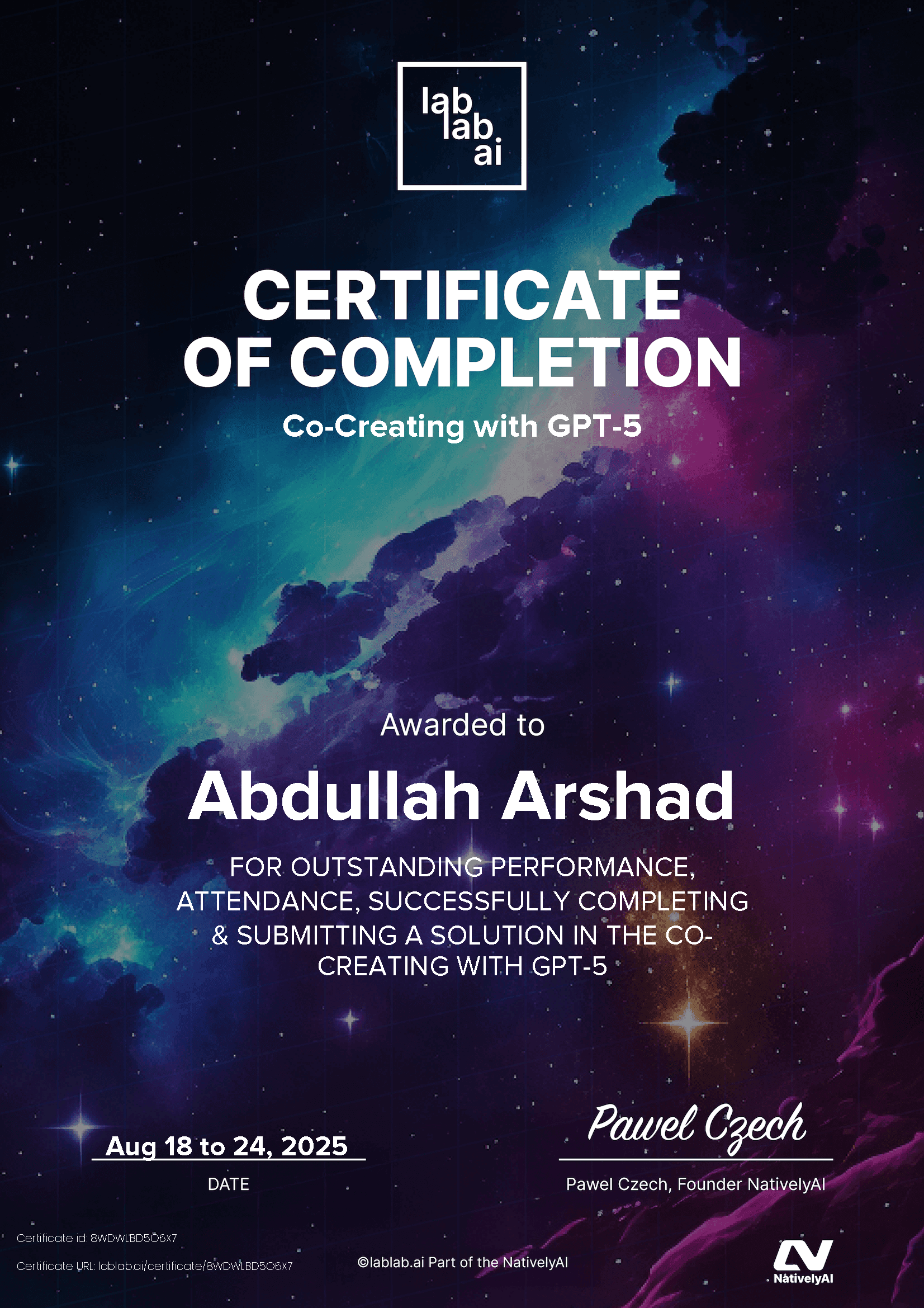 personal certificate