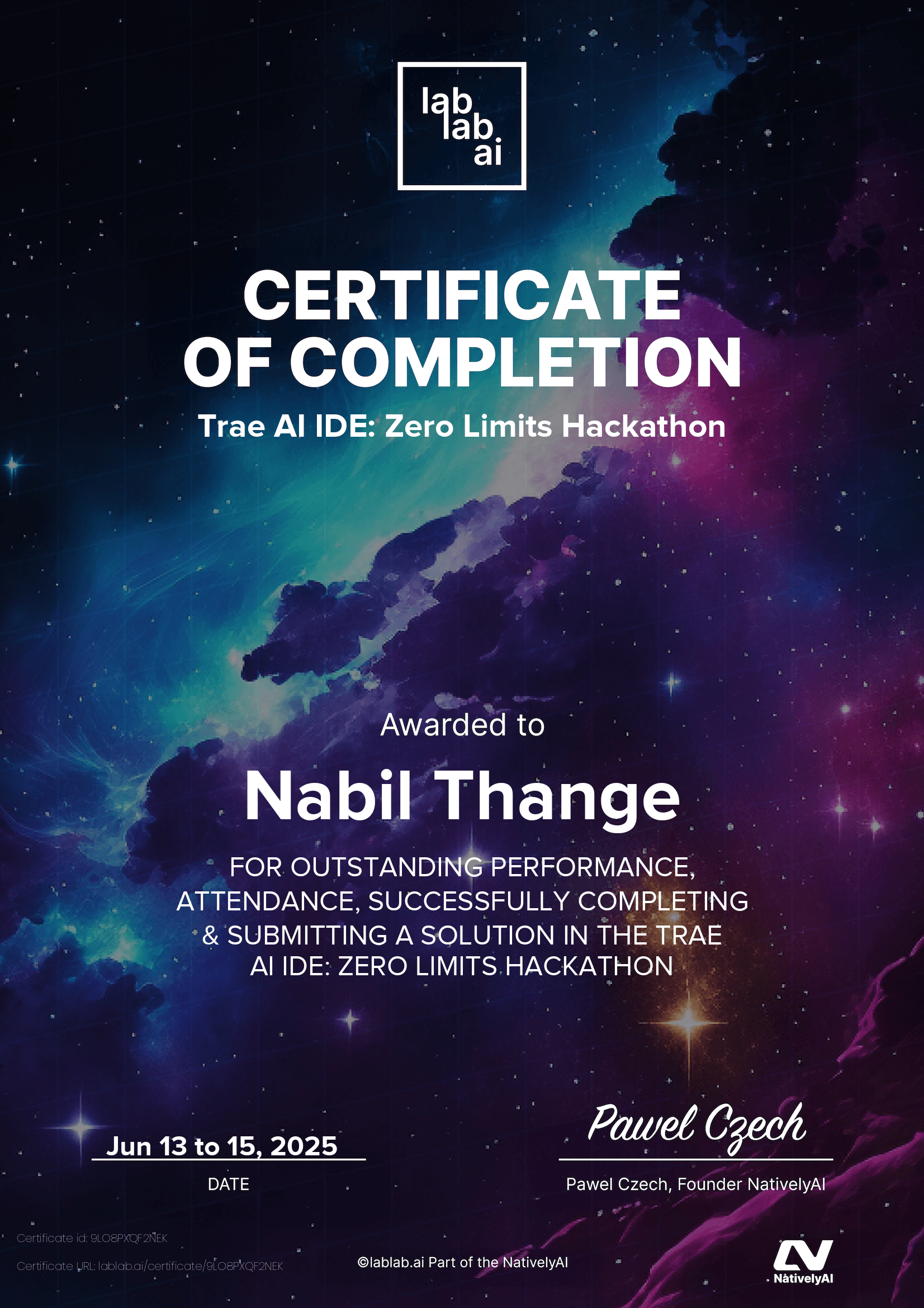 personal certificate