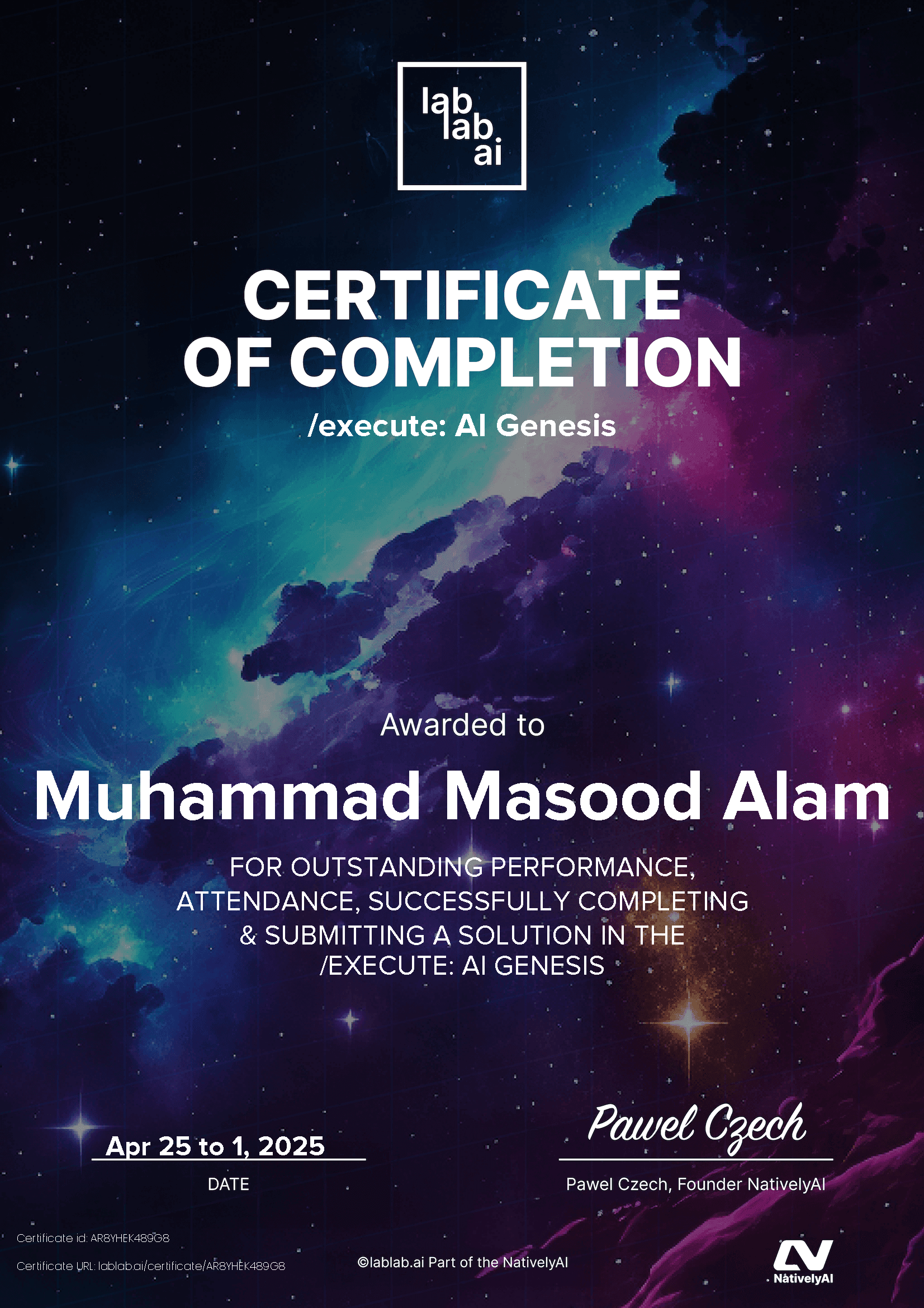 personal certificate