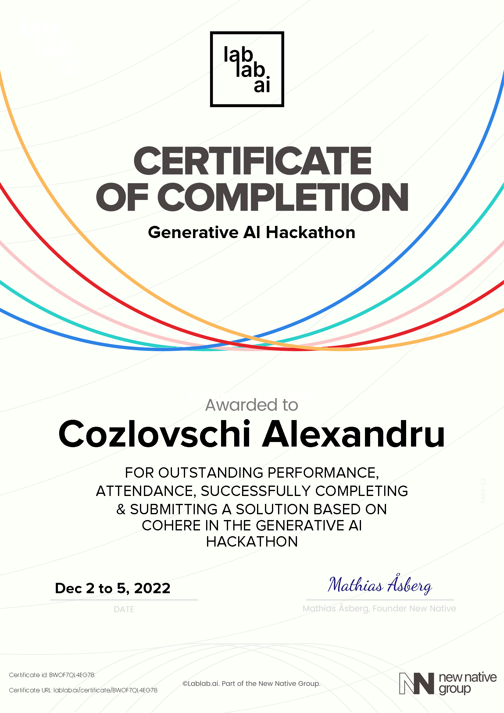 personal certificate