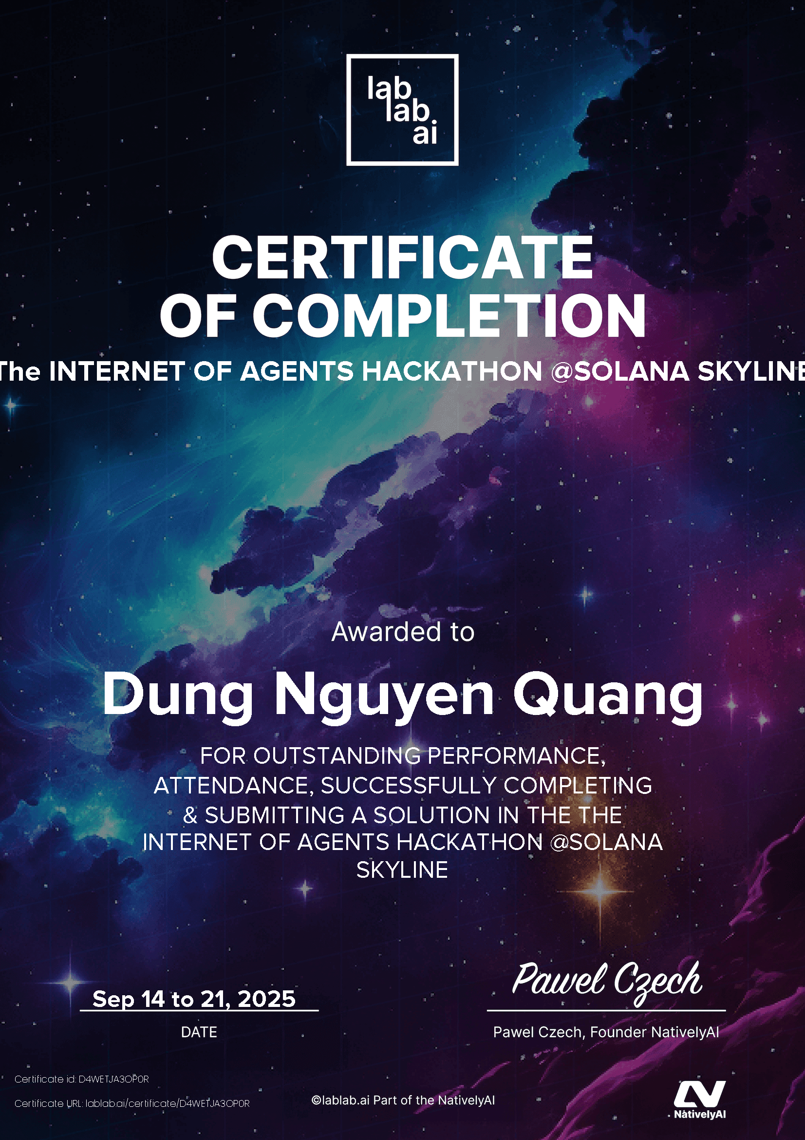 personal certificate