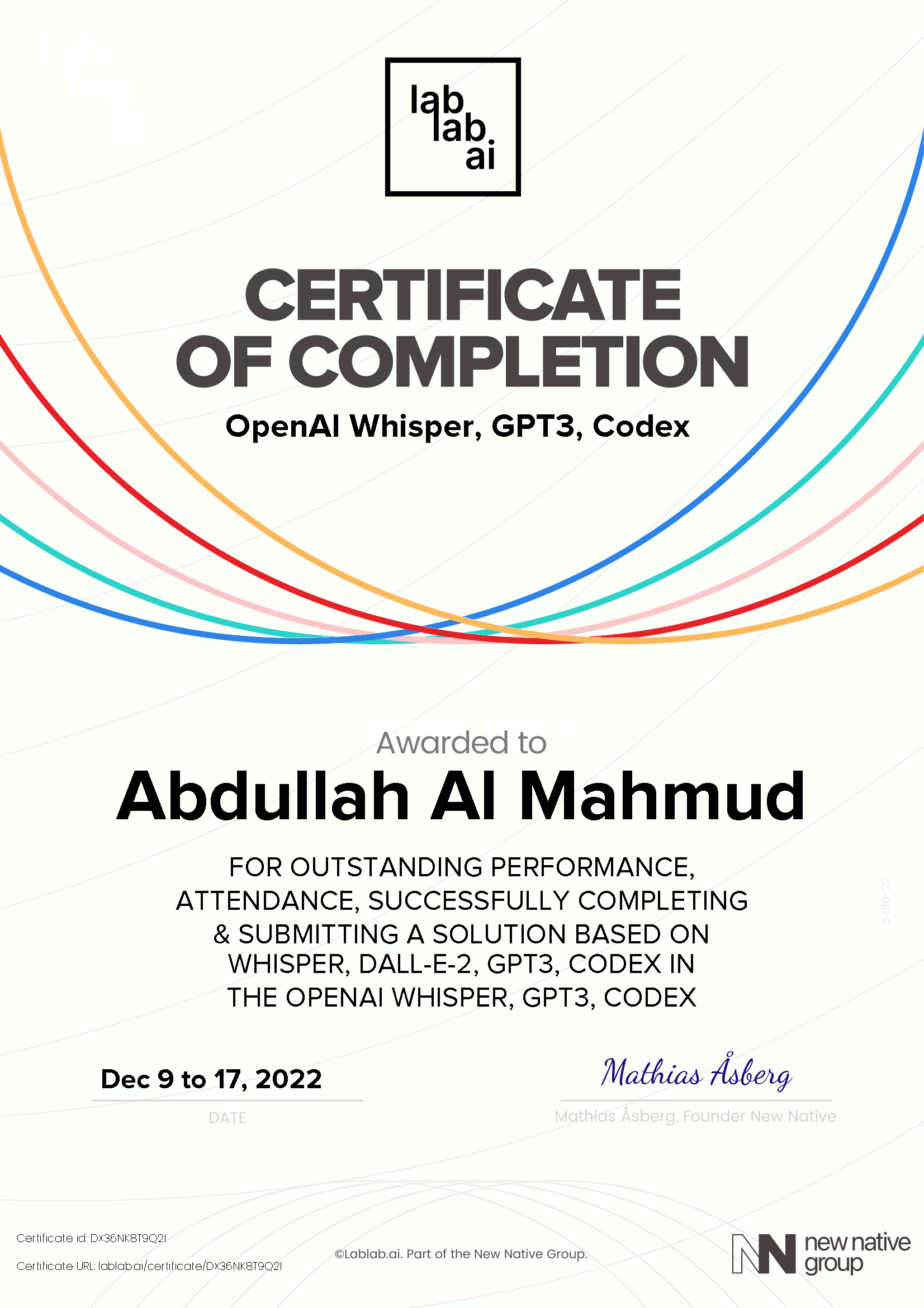 personal certificate