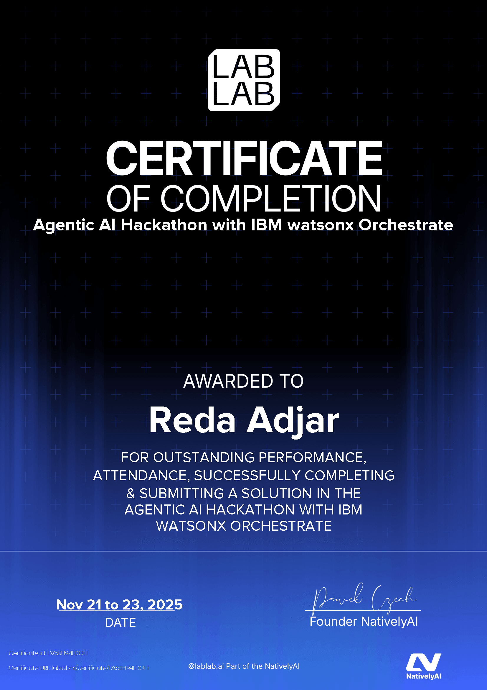 personal certificate