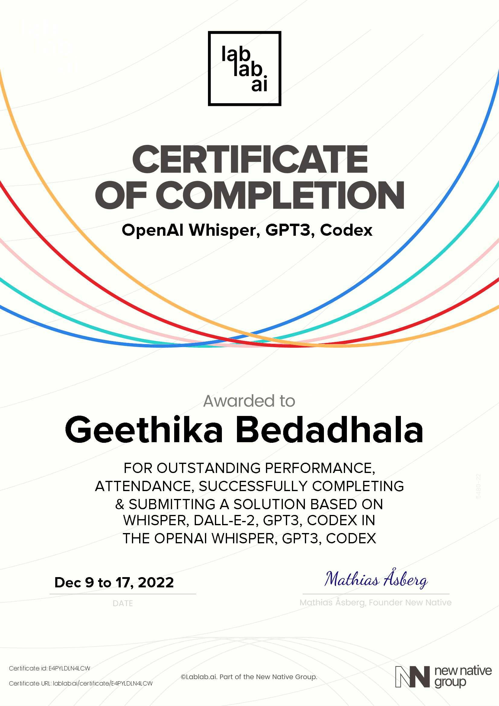 personal certificate