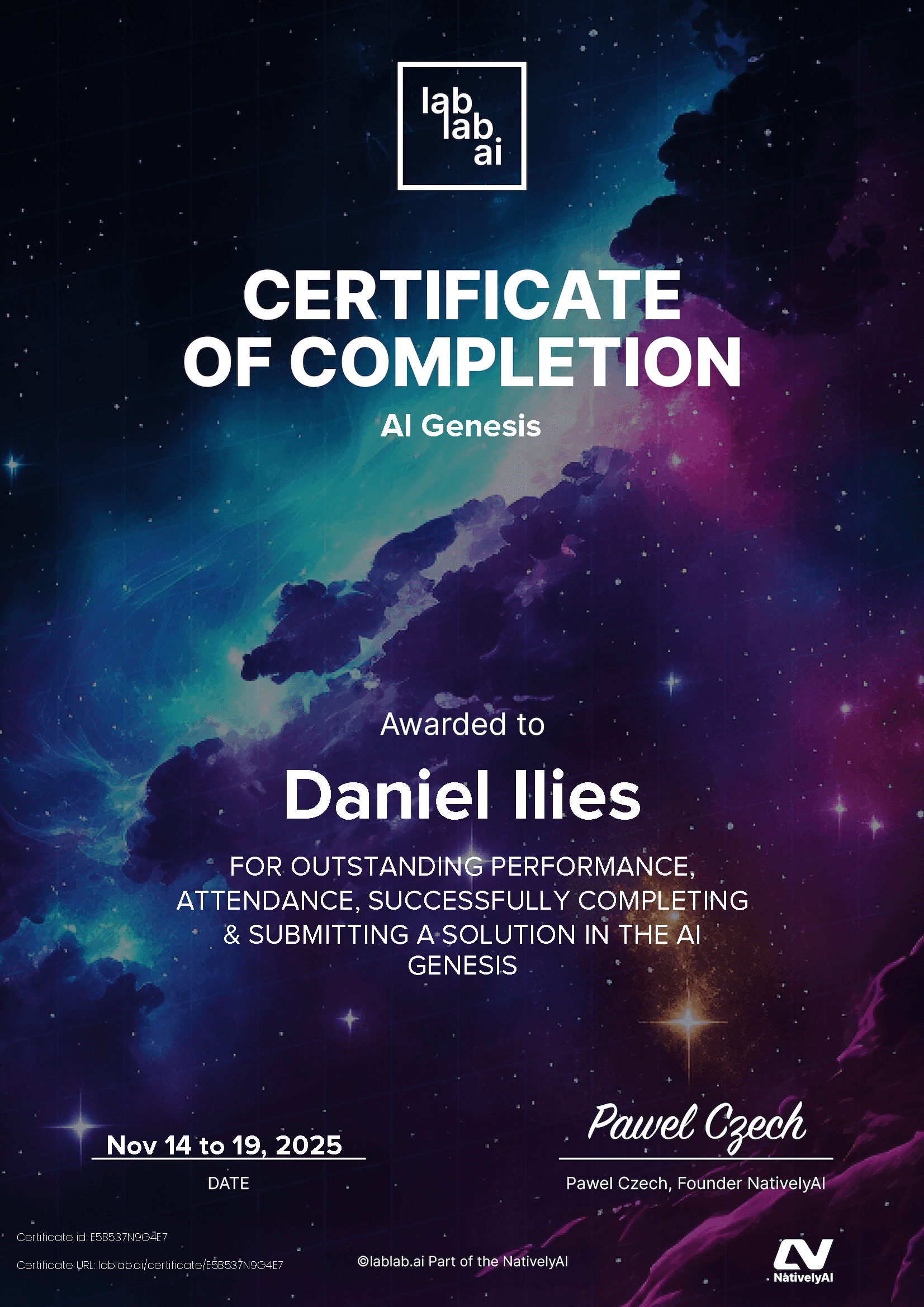 personal certificate