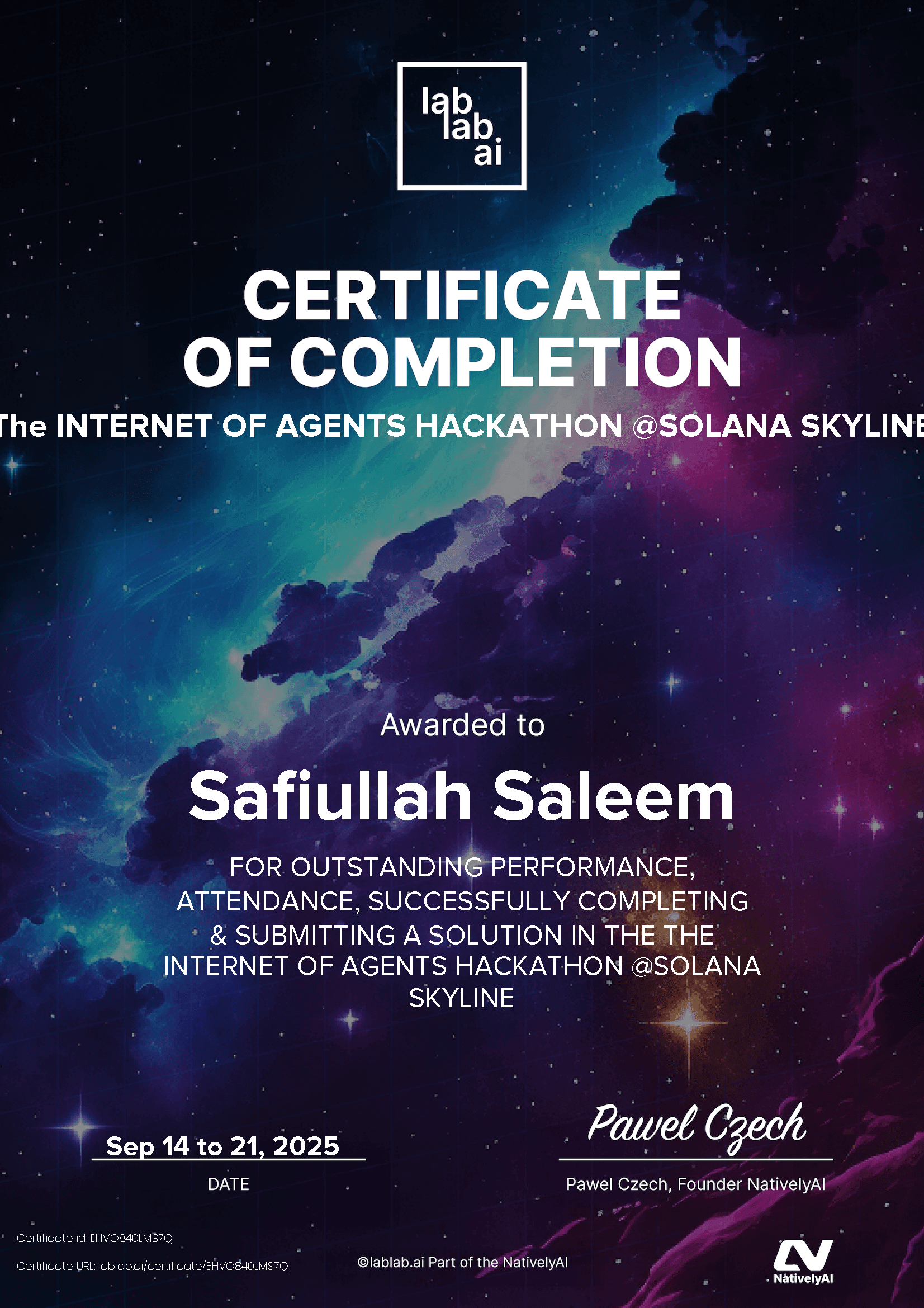 personal certificate