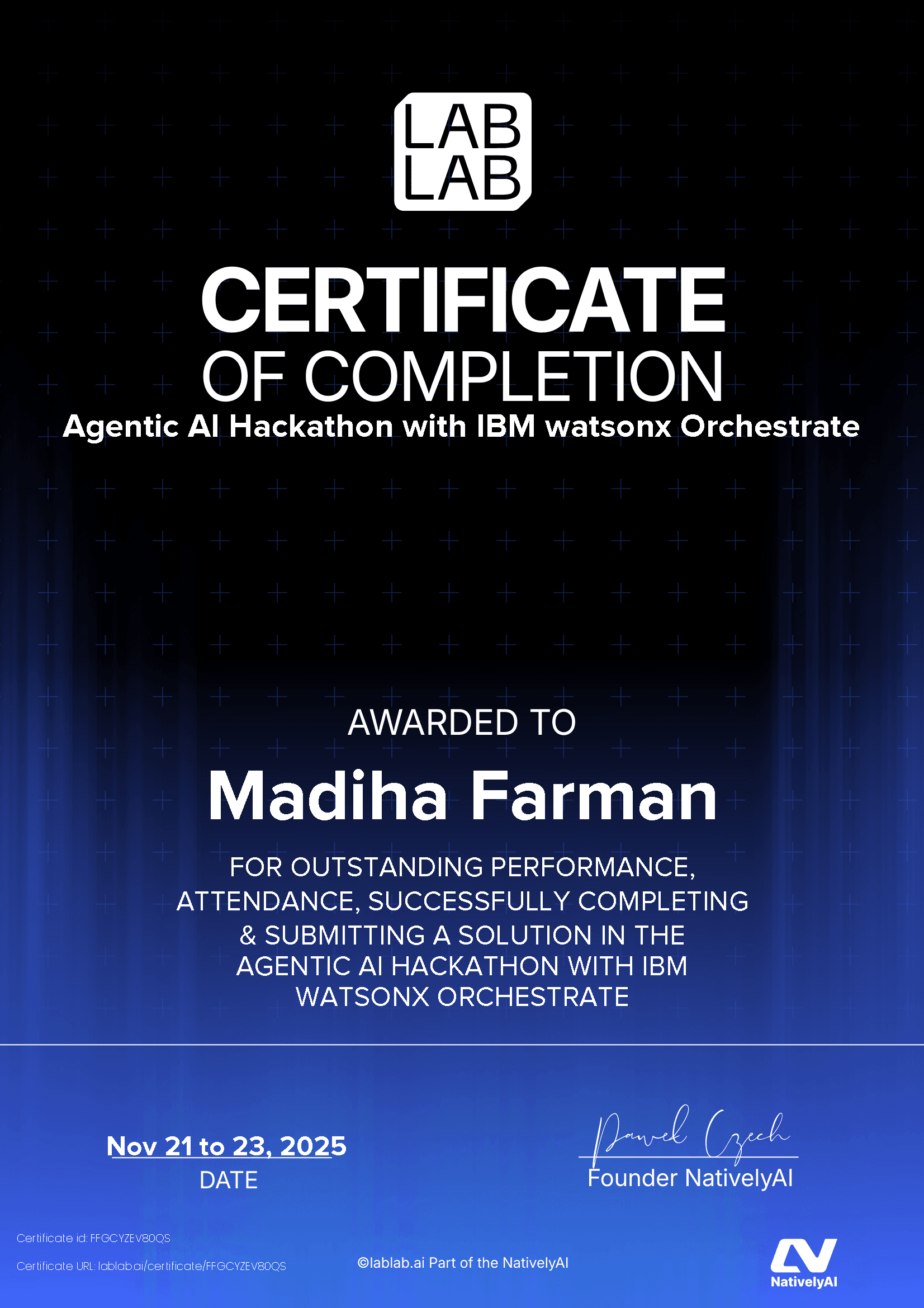 personal certificate