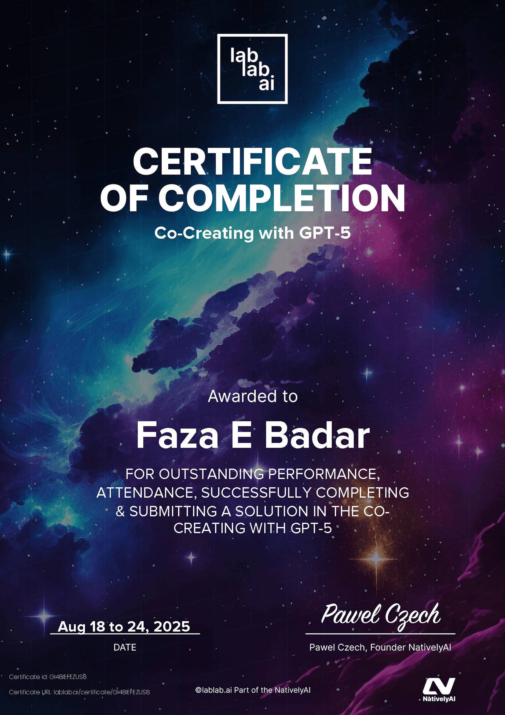 personal certificate