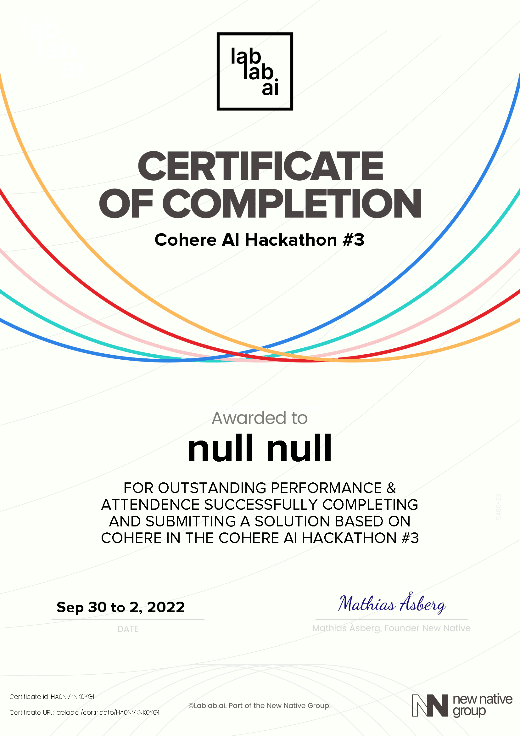 personal certificate