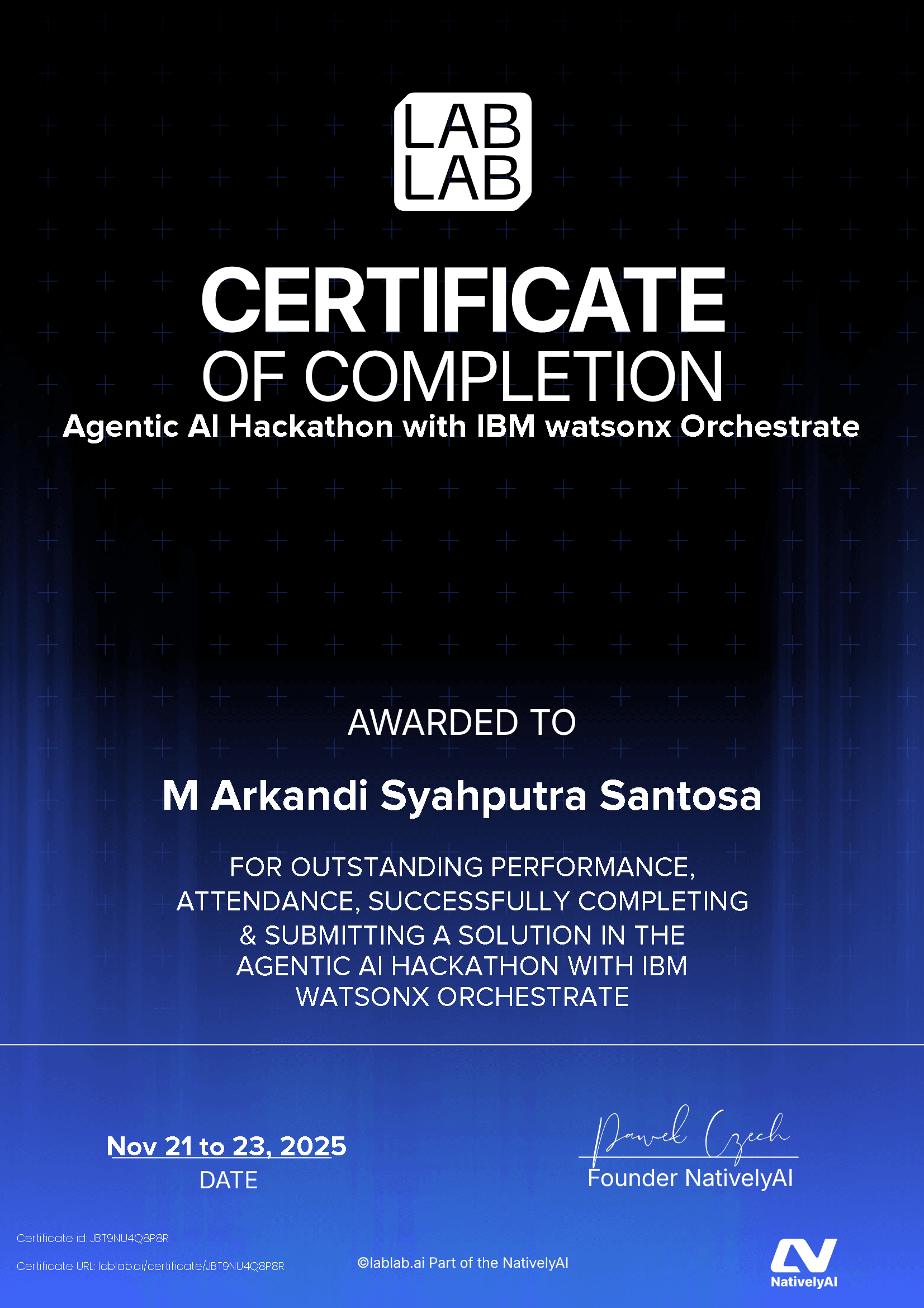 personal certificate