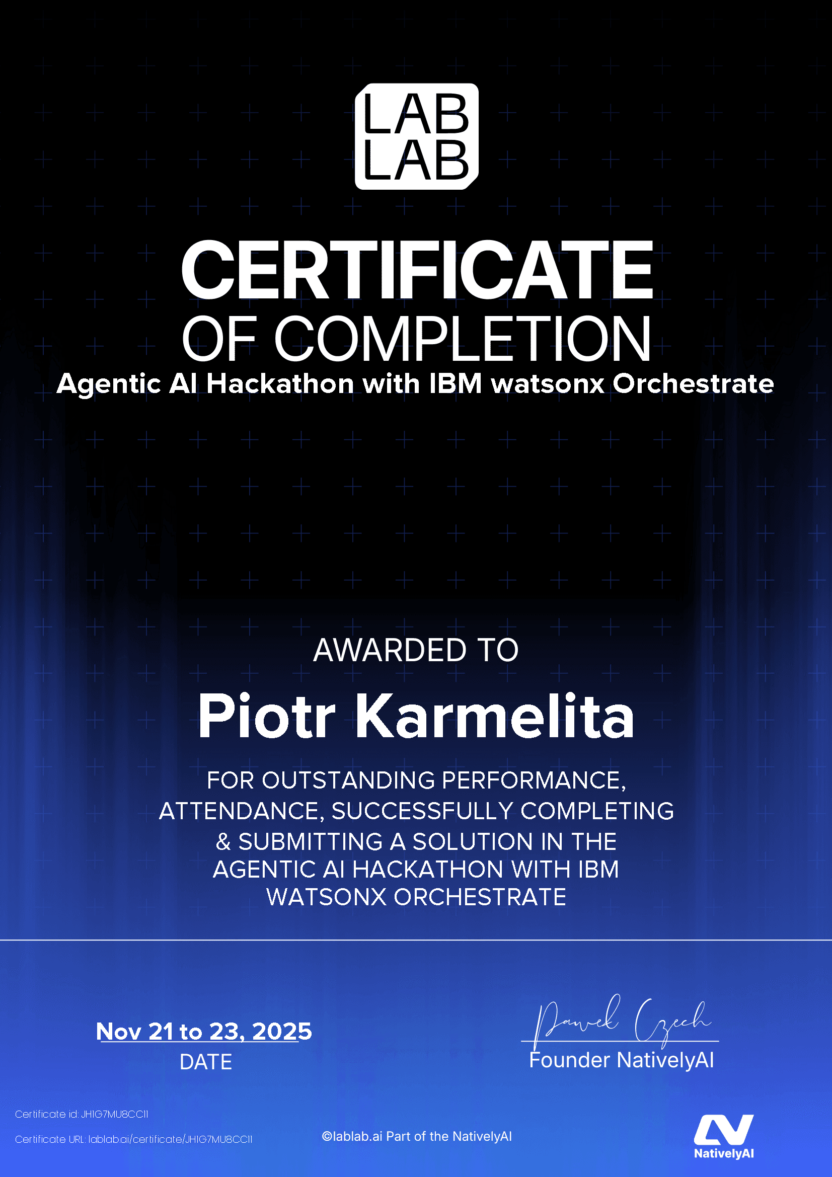 personal certificate