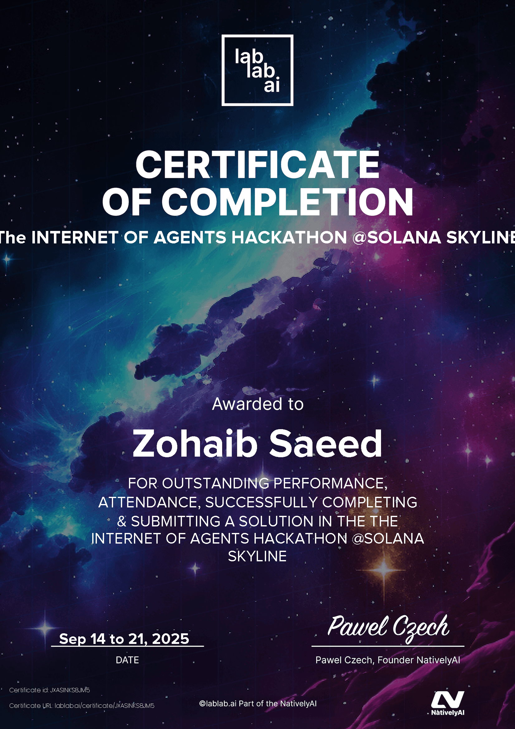 personal certificate