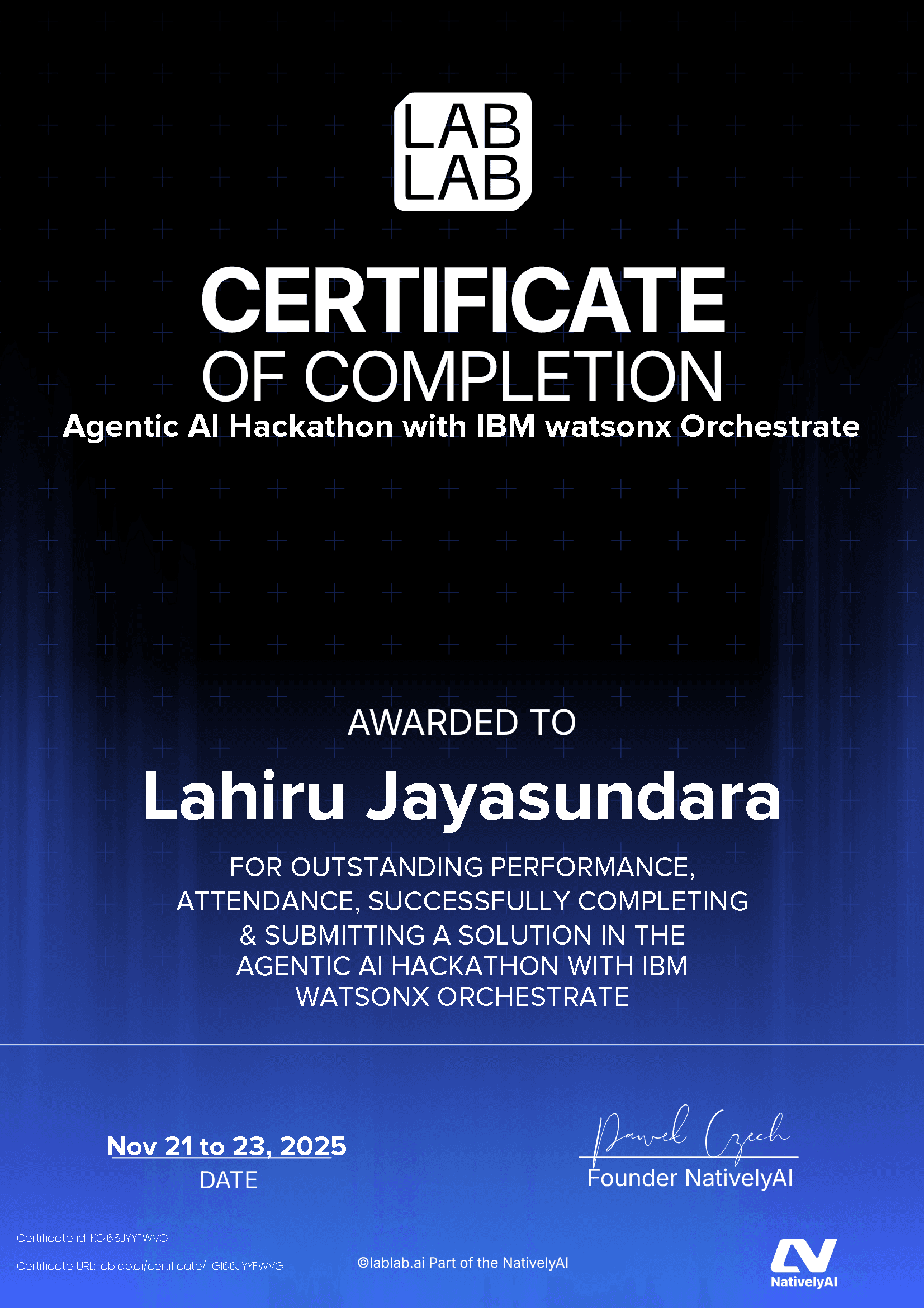 personal certificate