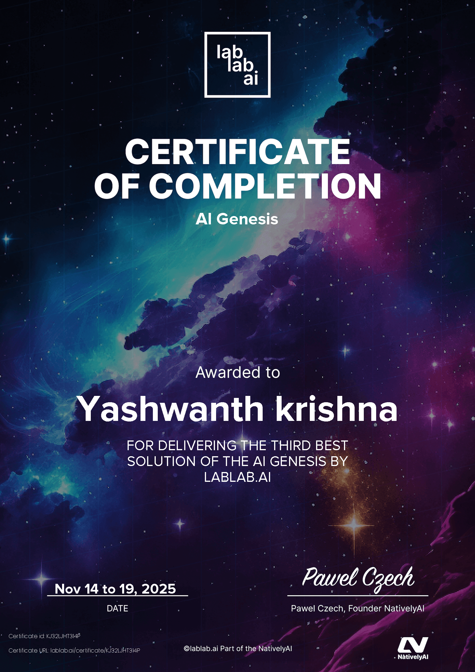 personal certificate