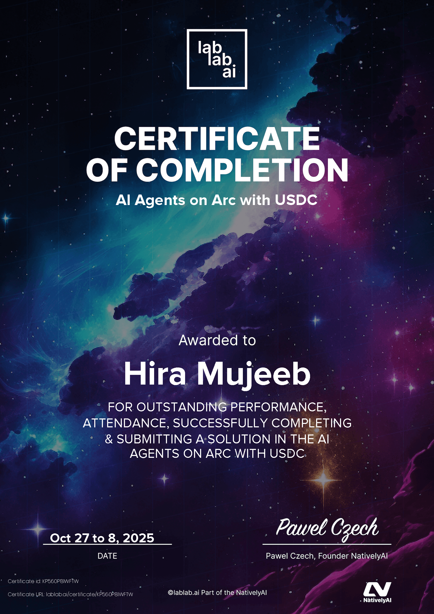 personal certificate