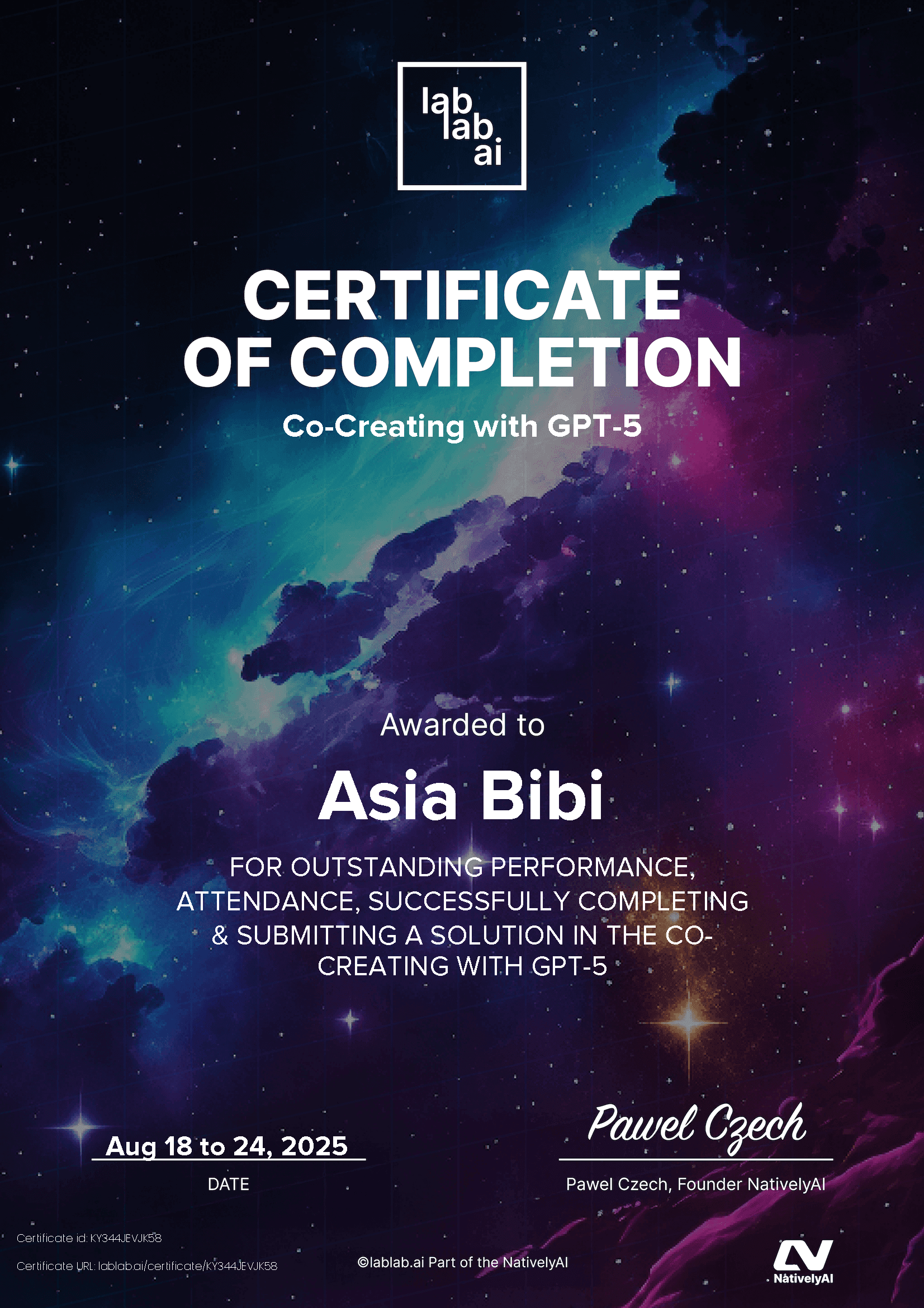 personal certificate