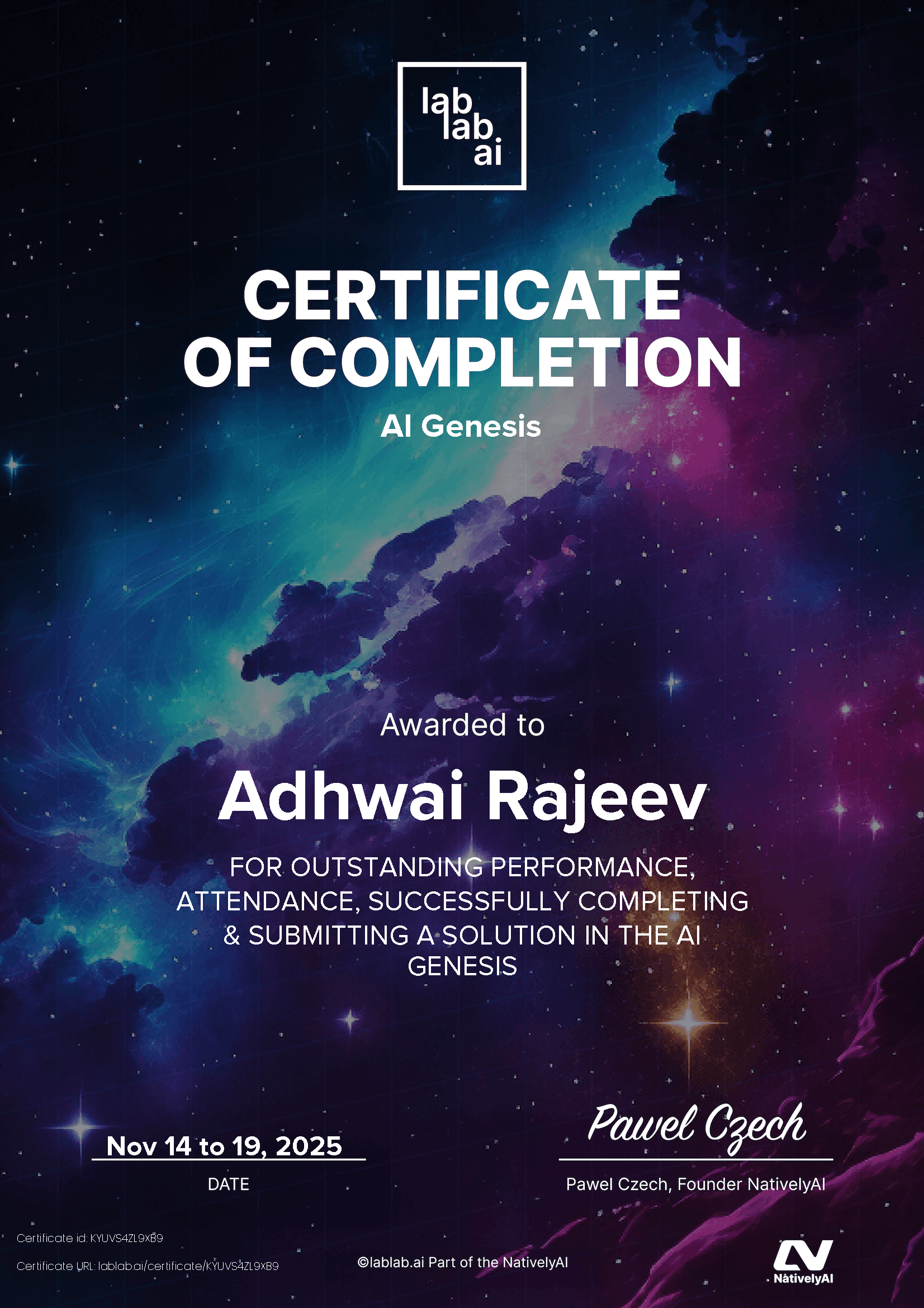 personal certificate