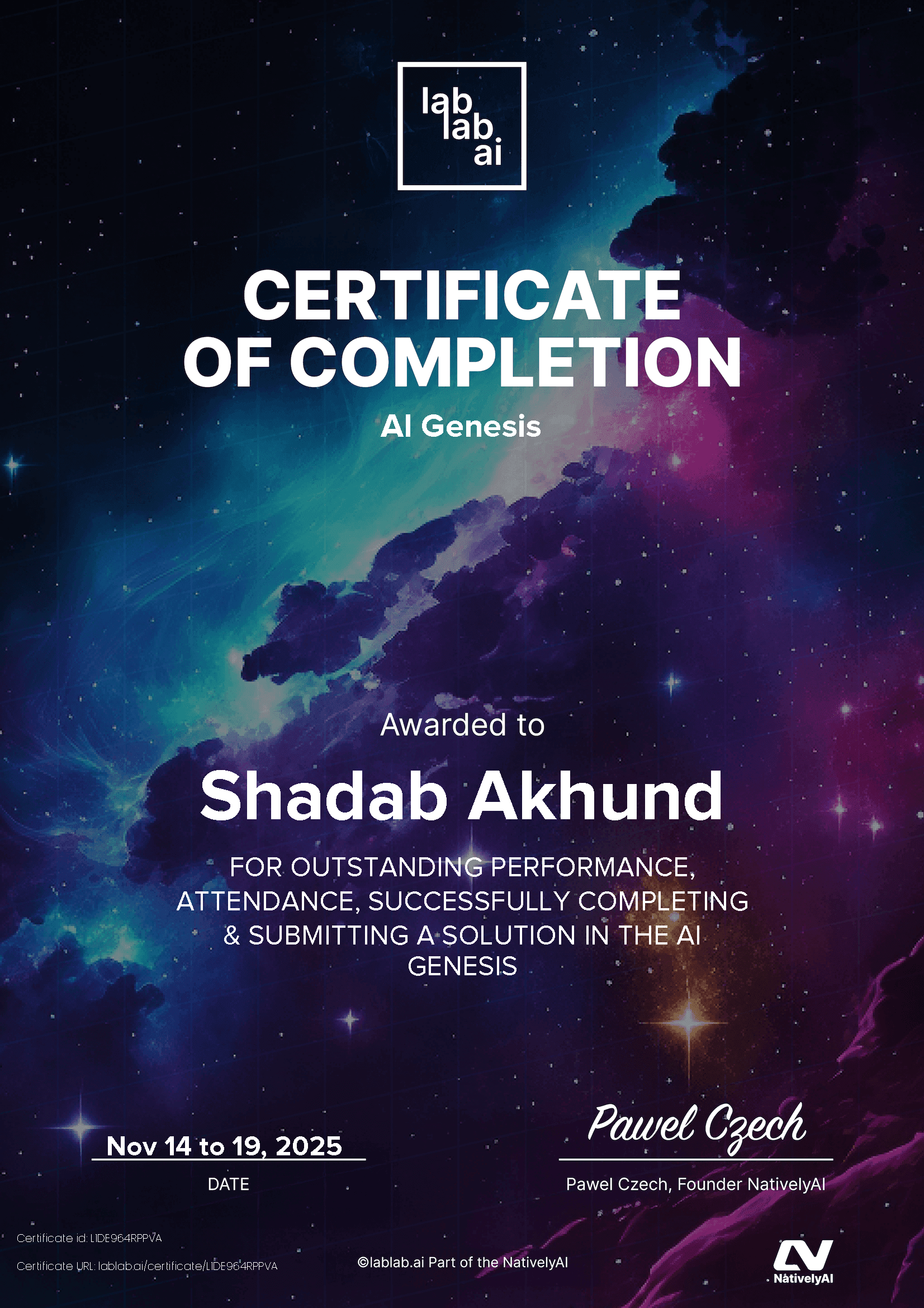 personal certificate