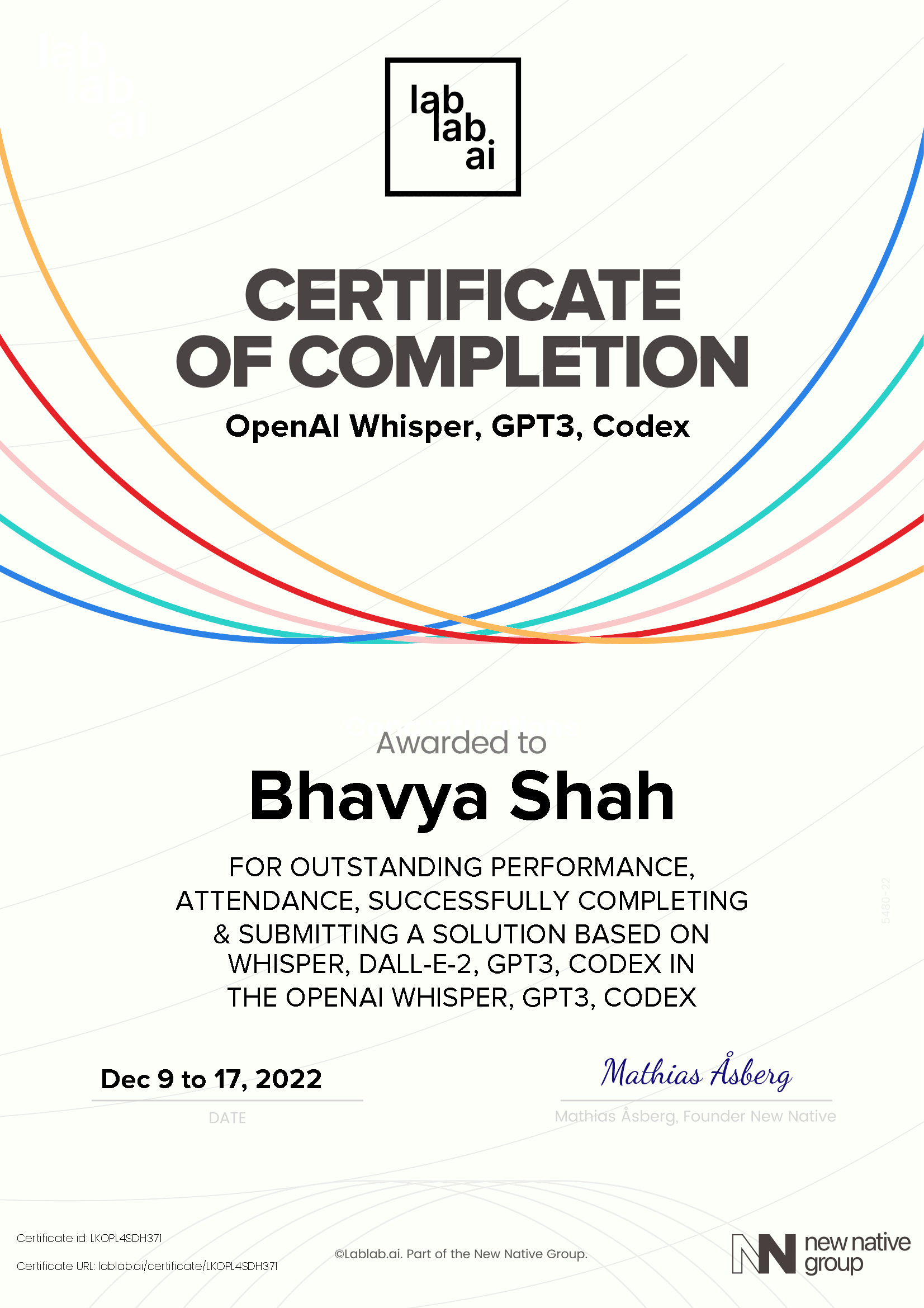 personal certificate